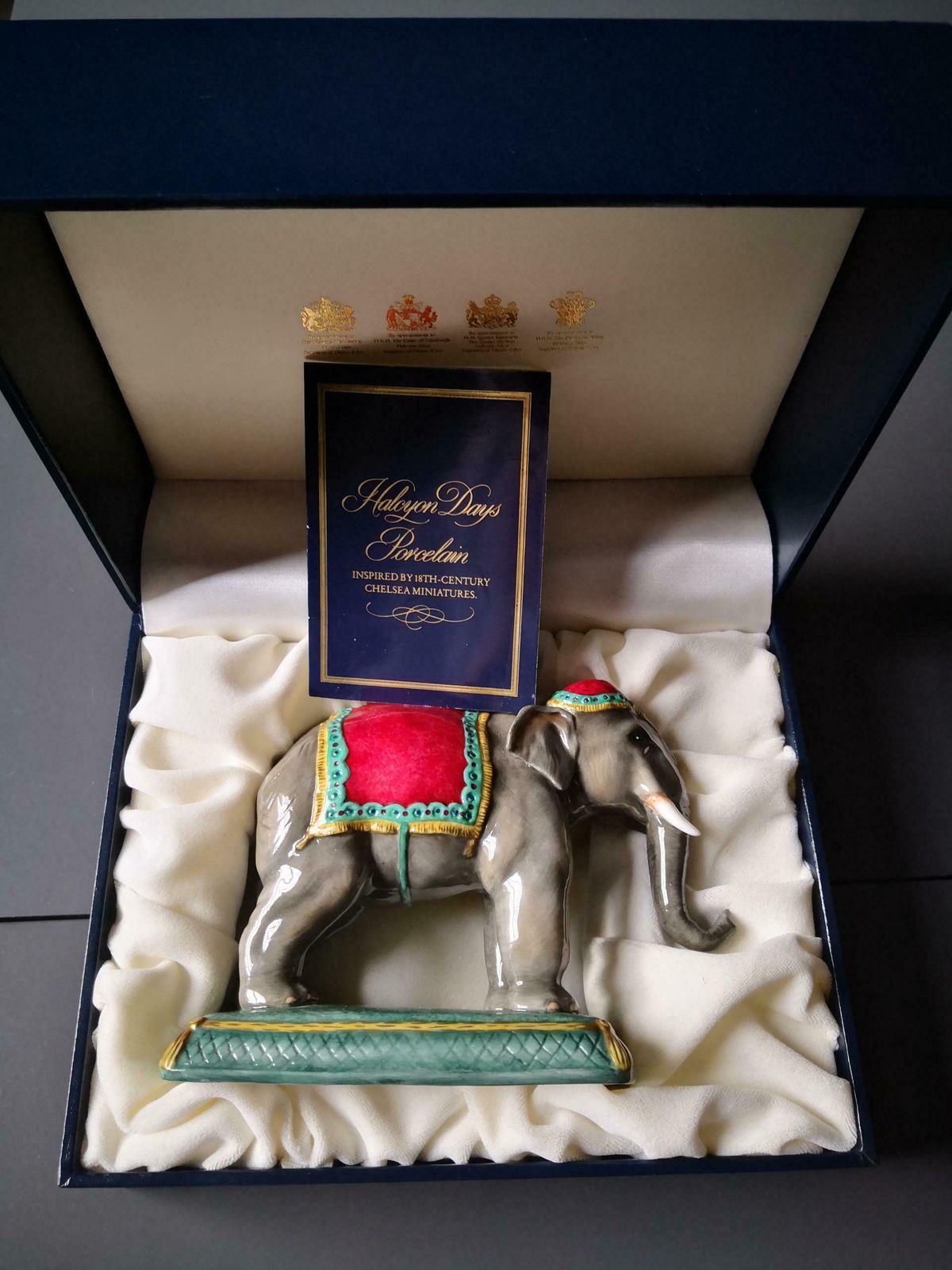 Halcyon Days Indian Elephant Porcelain Figure In Giftbox photo furniture