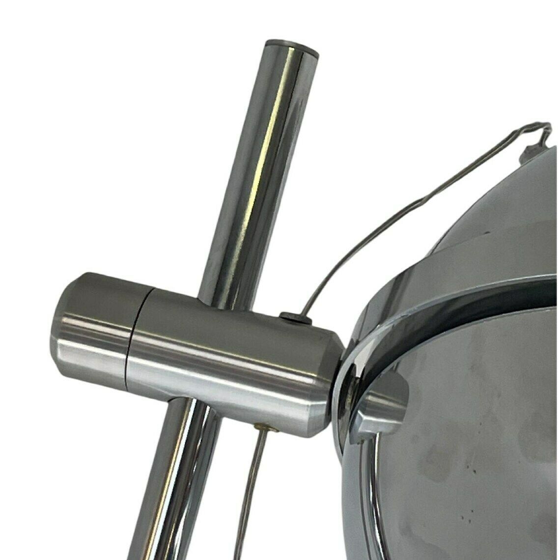 Hala Zeist   696   Space Age Design   Vintage   Floor Lamp With Chrome Shade, Polished Aluminum Base And Chromed Upright photo buy