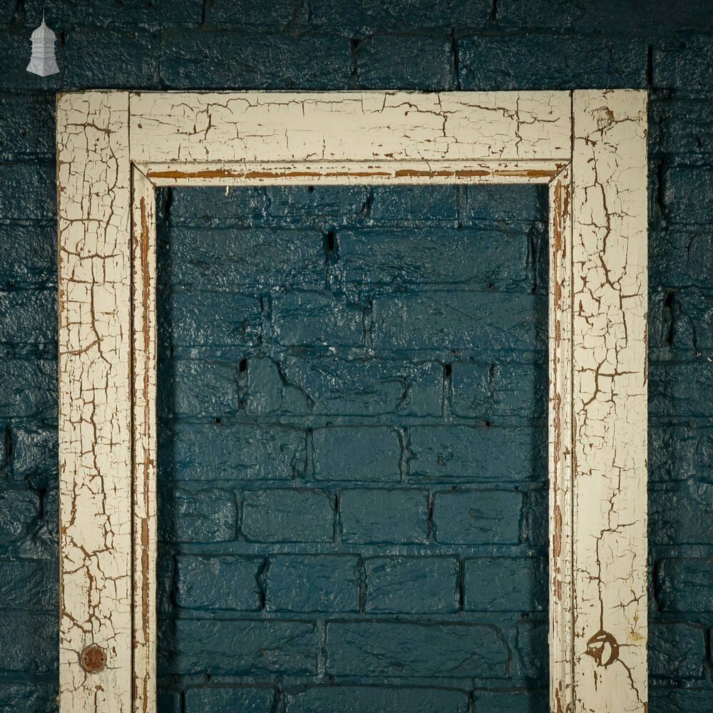 Half Glazed Door, 3 Moulded Pine Panel Distressed Crackled Paint photo furniture