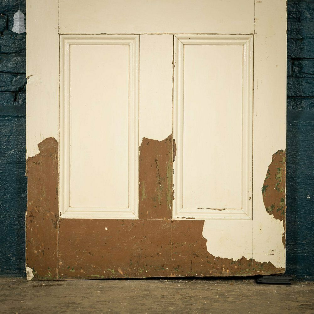 Home Fixtures Half Glazed Door, 3 Moulded Pine Panel Distressed Crackled Paint photo