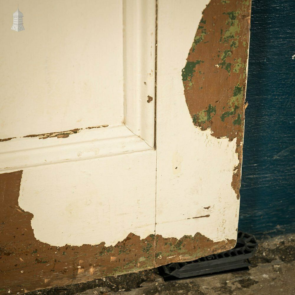 photo buy Half Glazed Door, 3 Moulded Pine Panel Distressed Crackled Paint