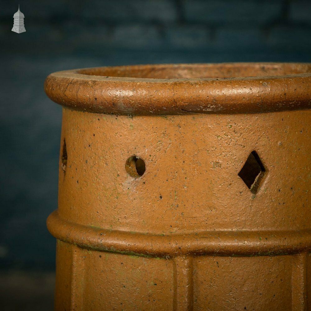 Chimney Pot Planters, Salt Glazed, Pair photo for sale