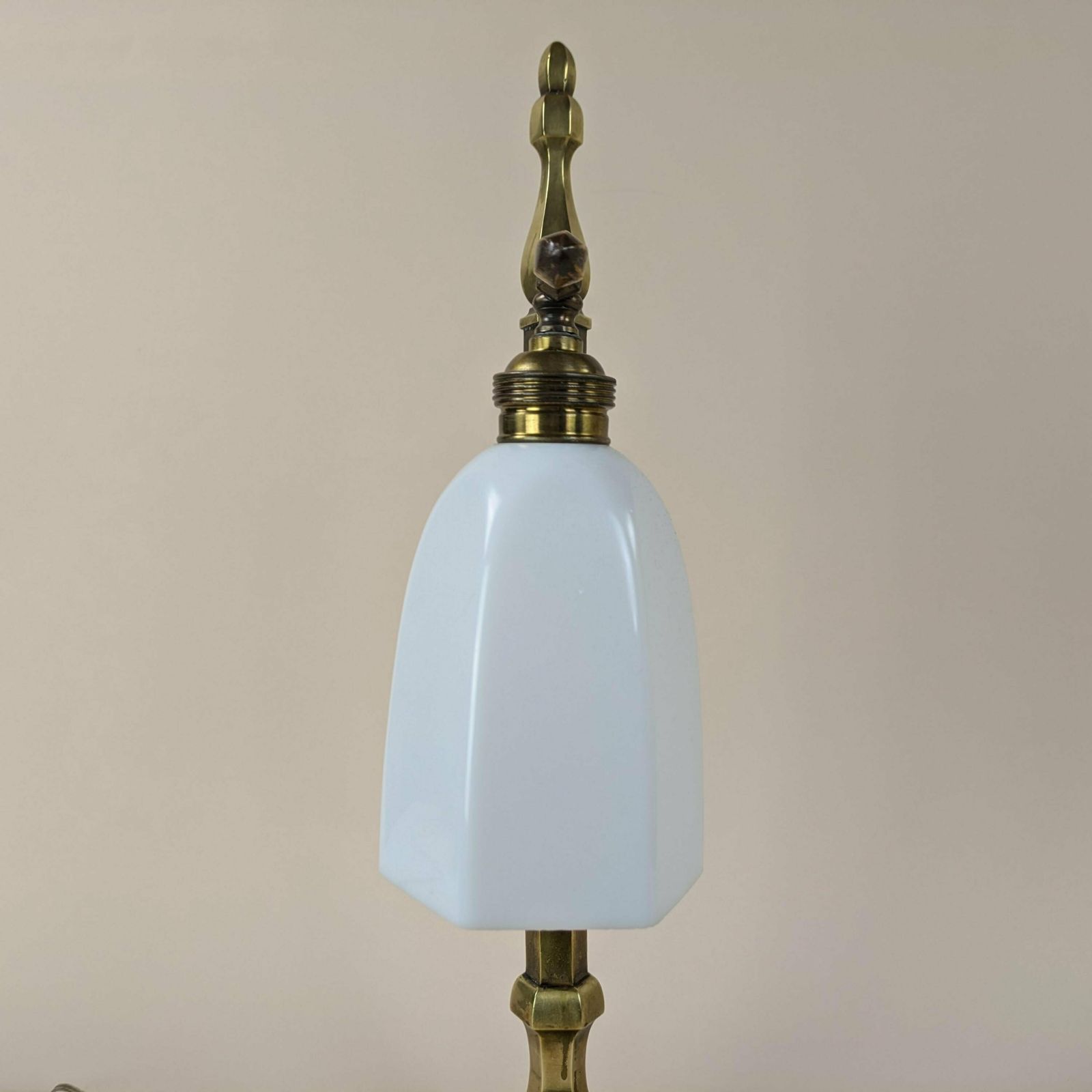 photo furniture Antique French Bronze Desk Lamp With White Milk Glass Shade, 1930s Art Deco Style Bronze Table Lamp From France, Antique Paris Lighting