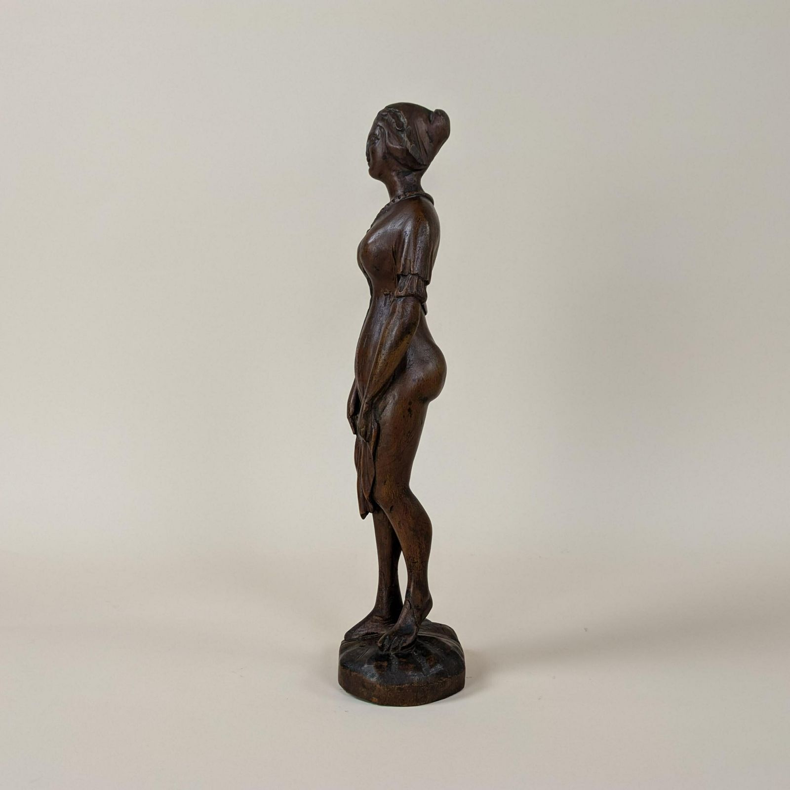 Antique French Carved Wood Female Brothel Statue, Old Erotic Wooden Figurine, Curiosa Statuette Curiosity Collector, Brothel Sign photo buy