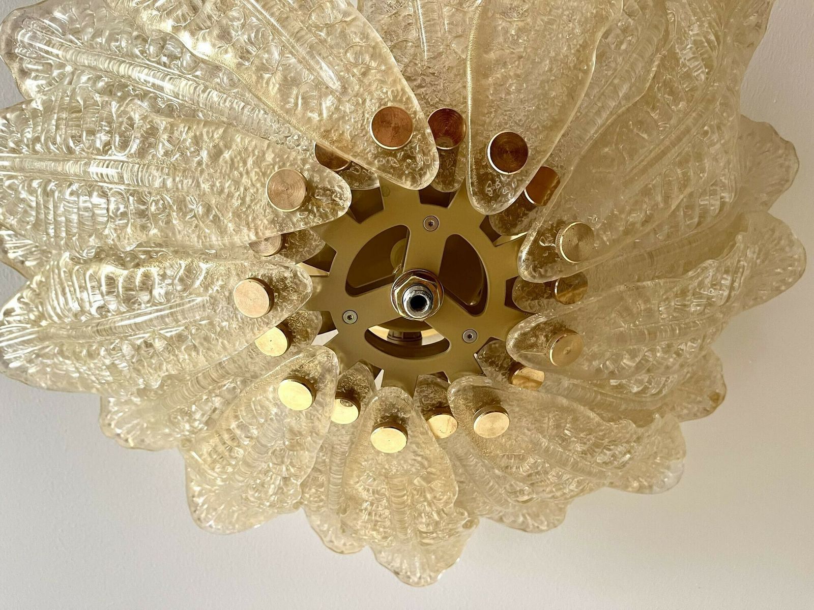 photo furniture Golden Murano Glass Flush Mount Ceiling Light By Barovier & Toso, Italy 2002