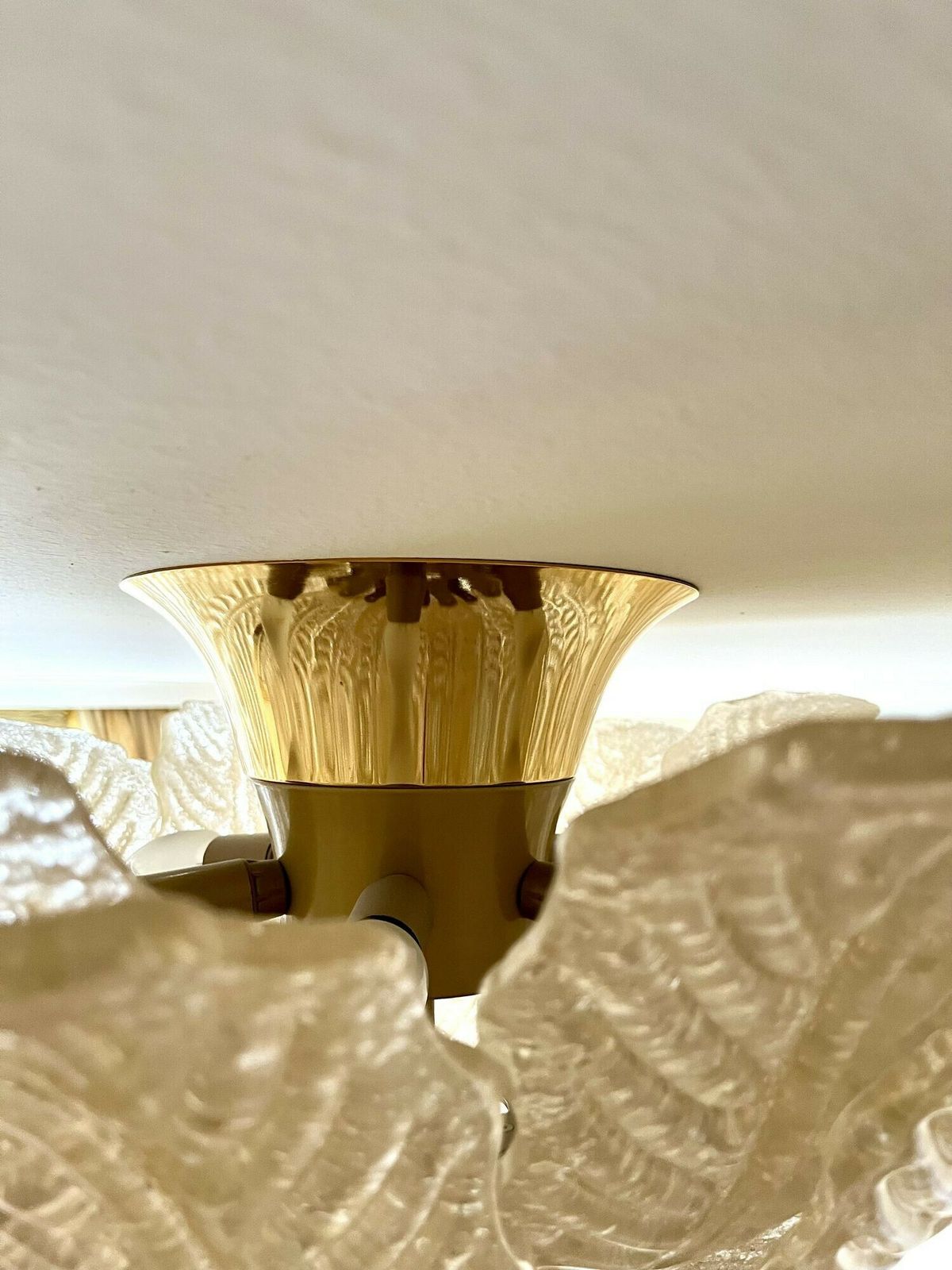 3380.0 Golden Murano Glass Flush Mount Ceiling Light By Barovier & Toso, Italy 2002 photo