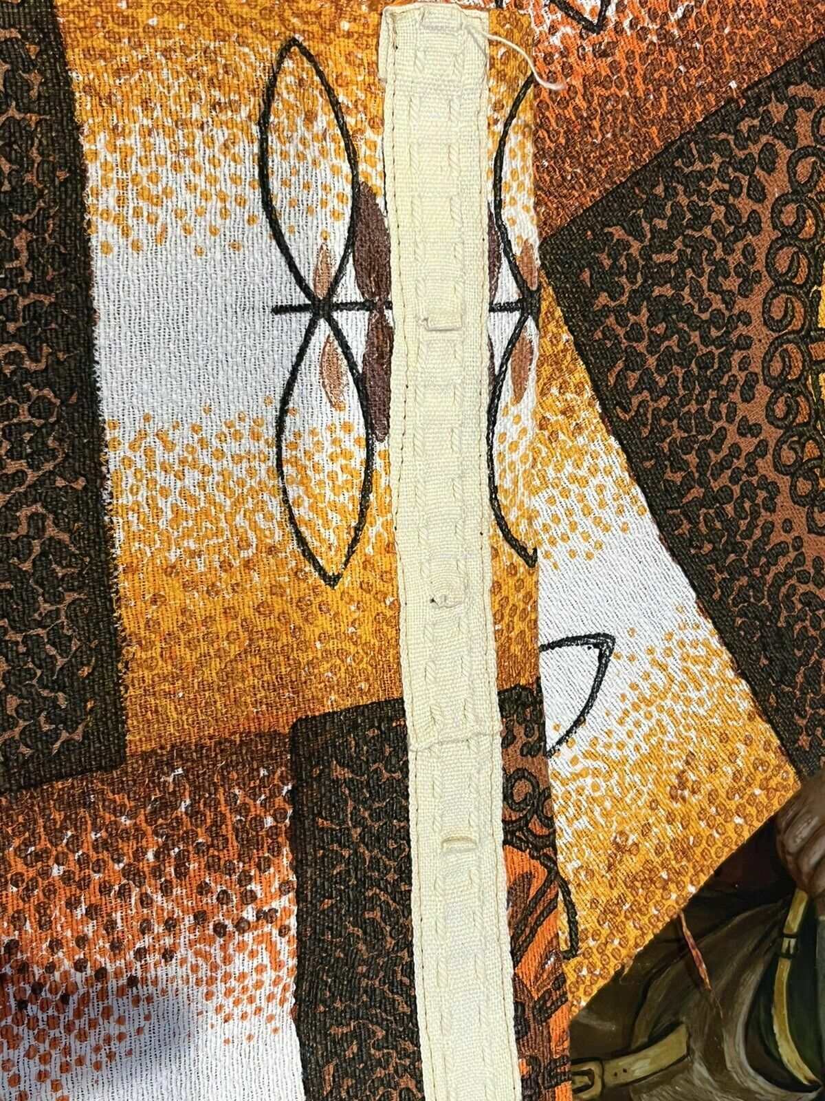 Pair Of Mid Century 1960's Curtains. 225 Cms Drop, Each 115 Cns Wide. photo for sale