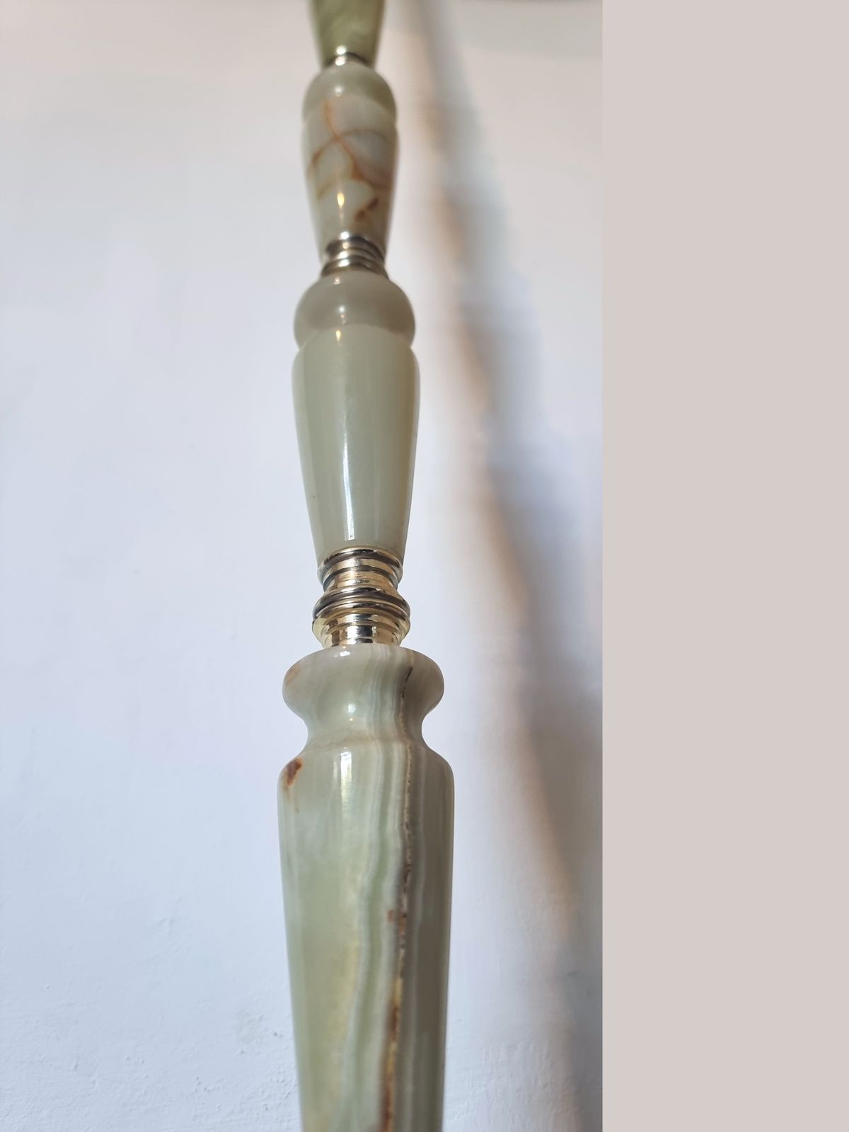 Onyx Stone & Brass Lamp Stand   Working, Freestanding, Floor/Standard, Wired, Unique photo for sale