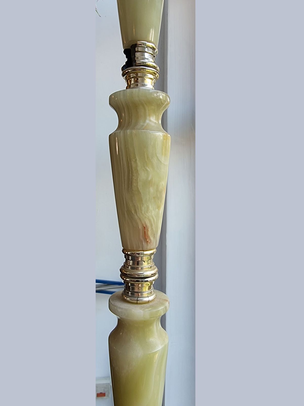 Onyx Stone & Brass Lamp Stand   Working, Freestanding, Floor/Standard, Wired, Unique photo vinterior