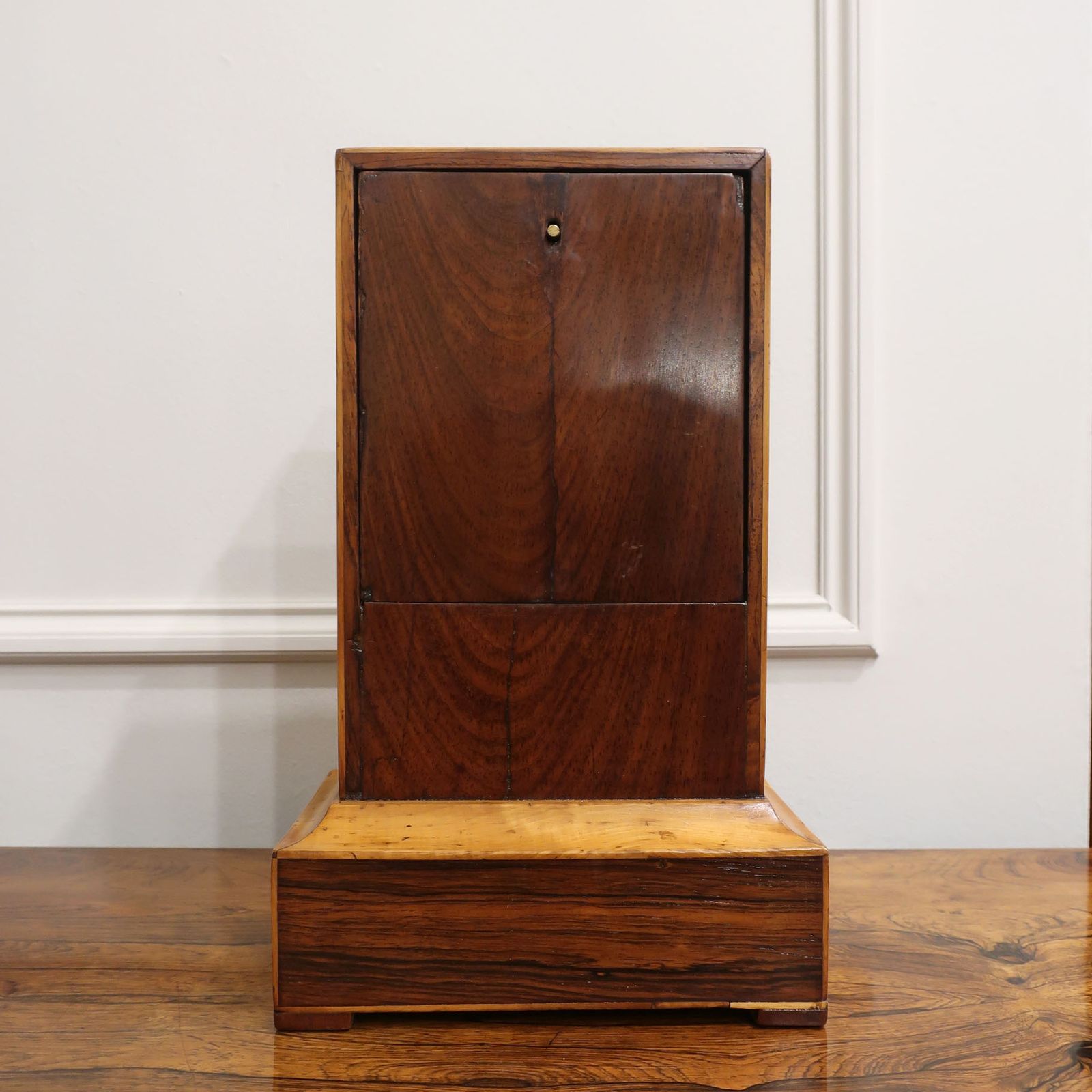 French Rosewood & Marquetry Mantel Clock photo vintage