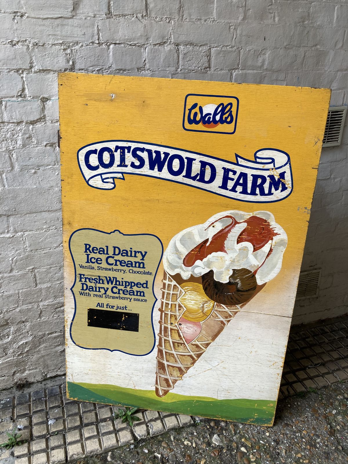 Vintage Walls Cotswold Ice Cream Van Advertising Sign