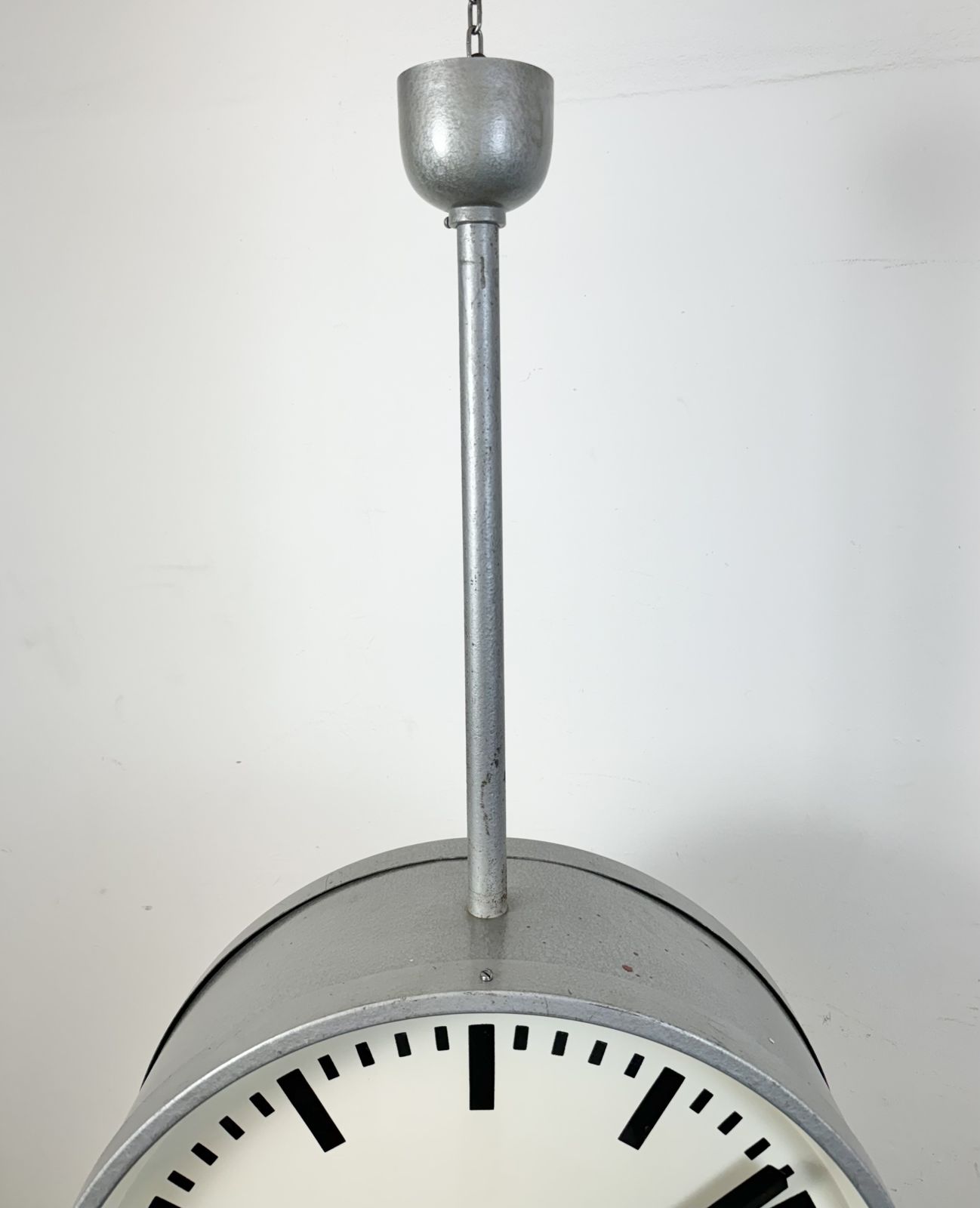 photo furniture Huge Industrial Double Sided Railway Or Factory Clock From Pragotron, 1960s