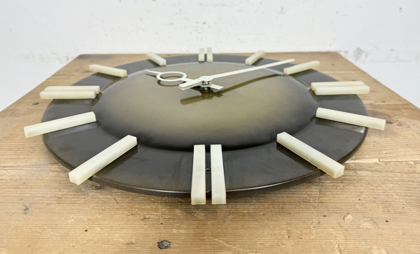 Industrial Office Wall Clock From Pragotron, 1970s photo for sale