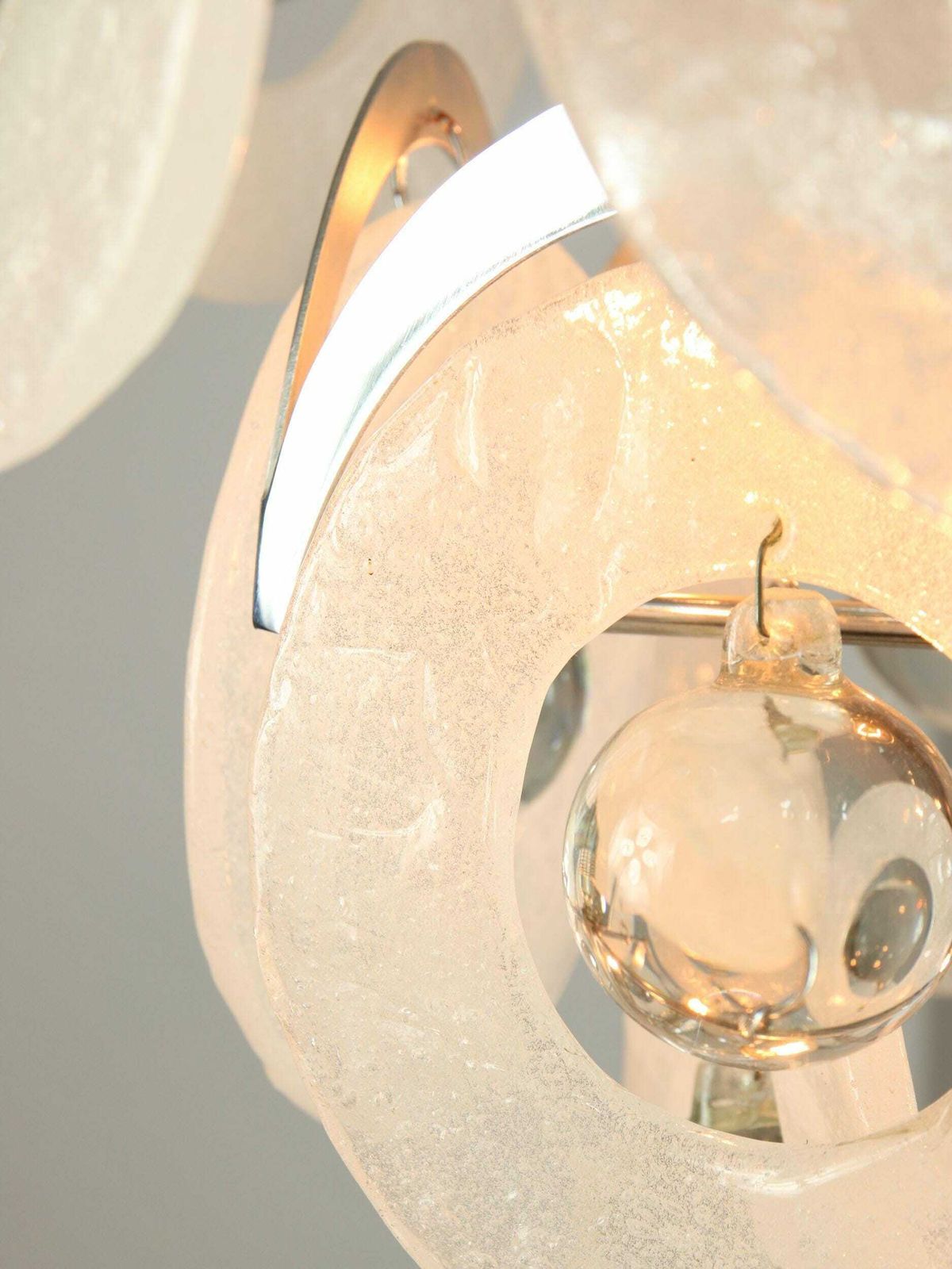 Vintage Murano Glass Chandelier By Vistosi With 27 Discs / 1960s Italy / Space Age Italian Design / Very Rare Lamp / Mid Century Lighting photo furniture