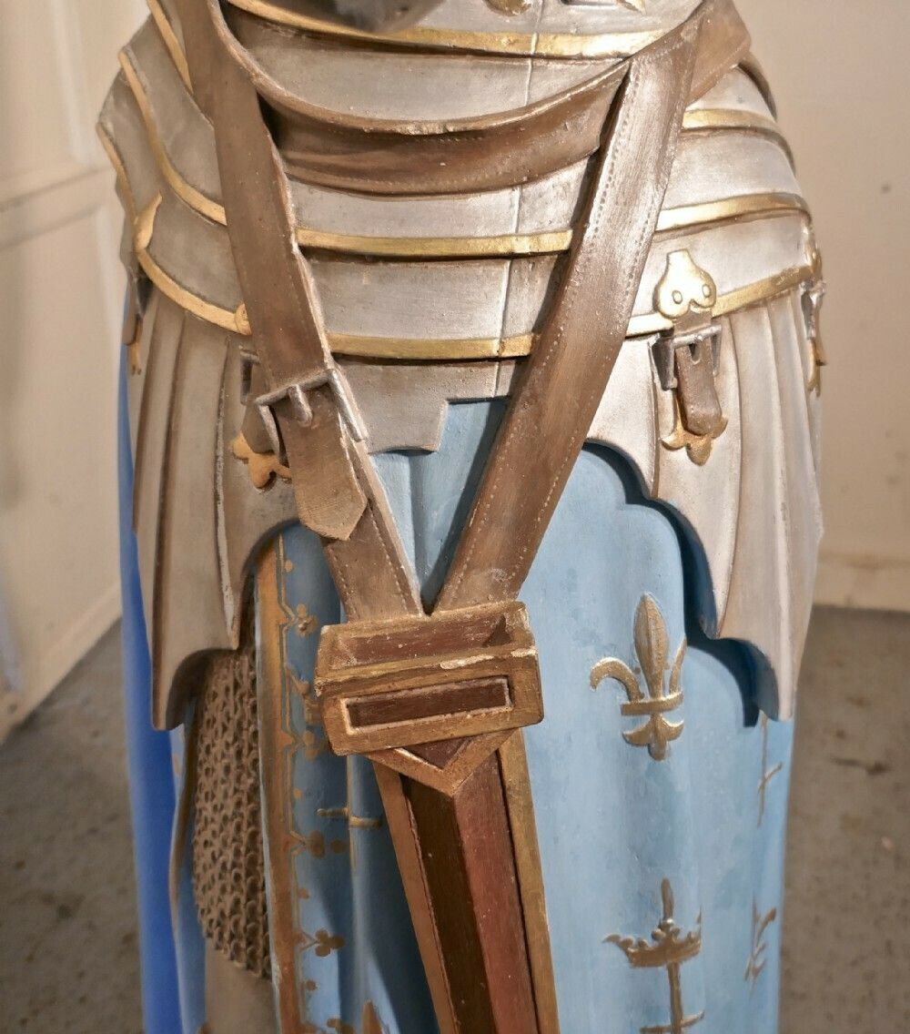 photo for sale Saint Joan Of Arc Statue From A France, Signed Rouillard Angers
