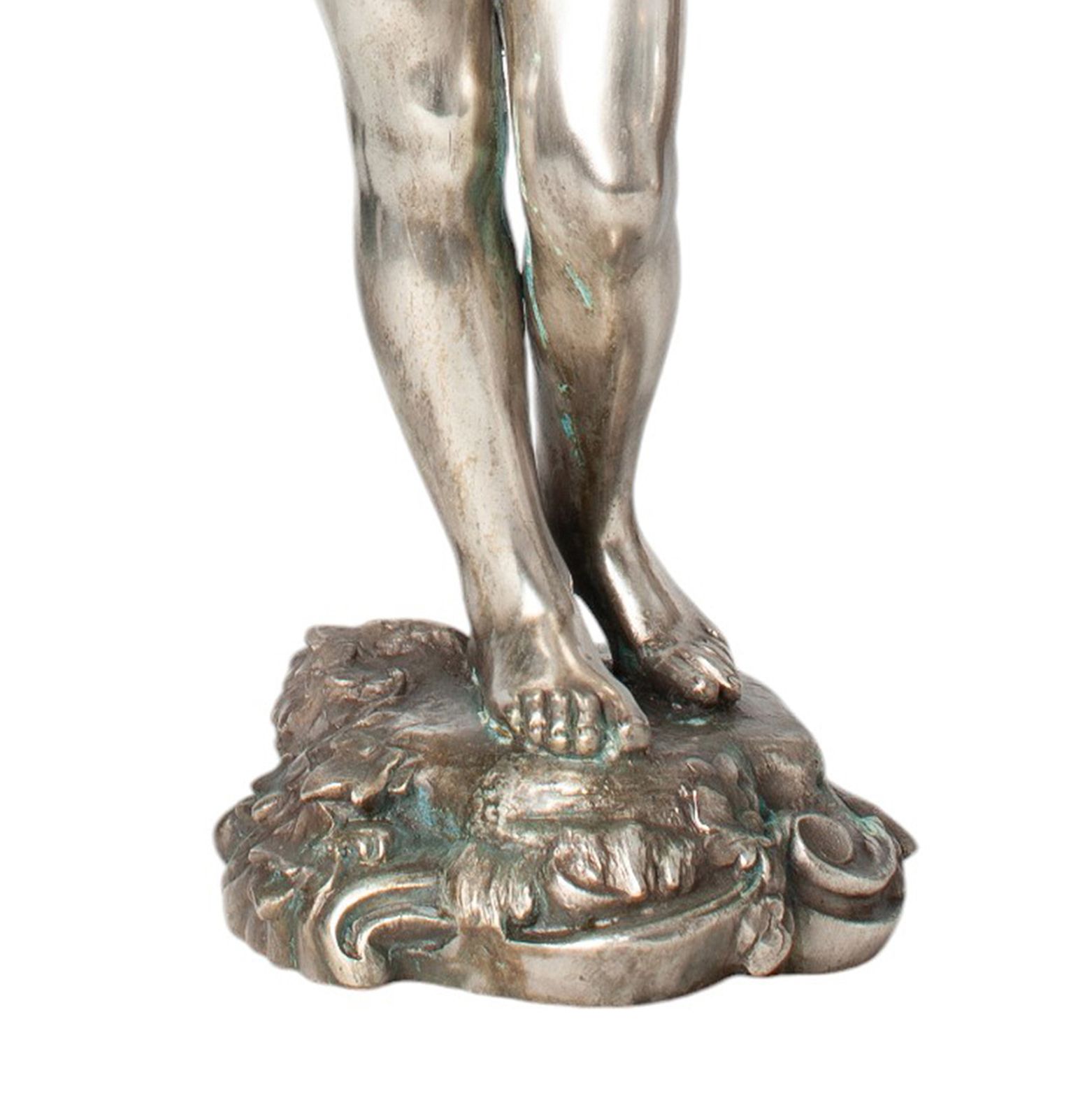 photo furniture Late 19th Century Belle époque Metal Sculpture Of A Young Boy Lifting A Faced Amphora By Auguste Moreau, France