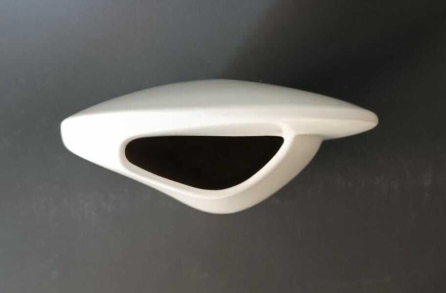 Large White Ceramic Vase Centro Ave Loppiano Vintage Design Space Age Seagull Style The Woodpecker photo buy