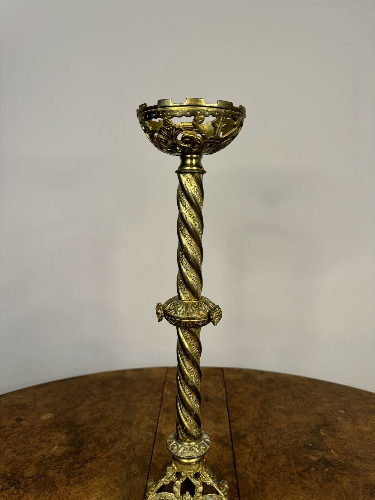 Large Pair Of Stunning Antique Quality Church Candlesticks photo furniture