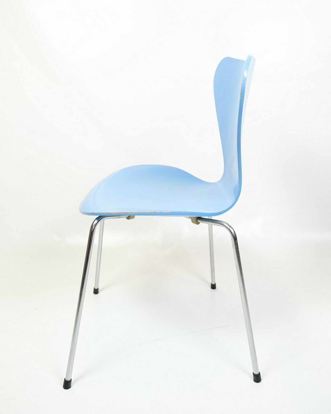 Set Of 5 Seven Chairs Model 3107 Lacquered In Light Blue By Arne Jacobsen For Fritz Hansen From 1980s photo 1820.0