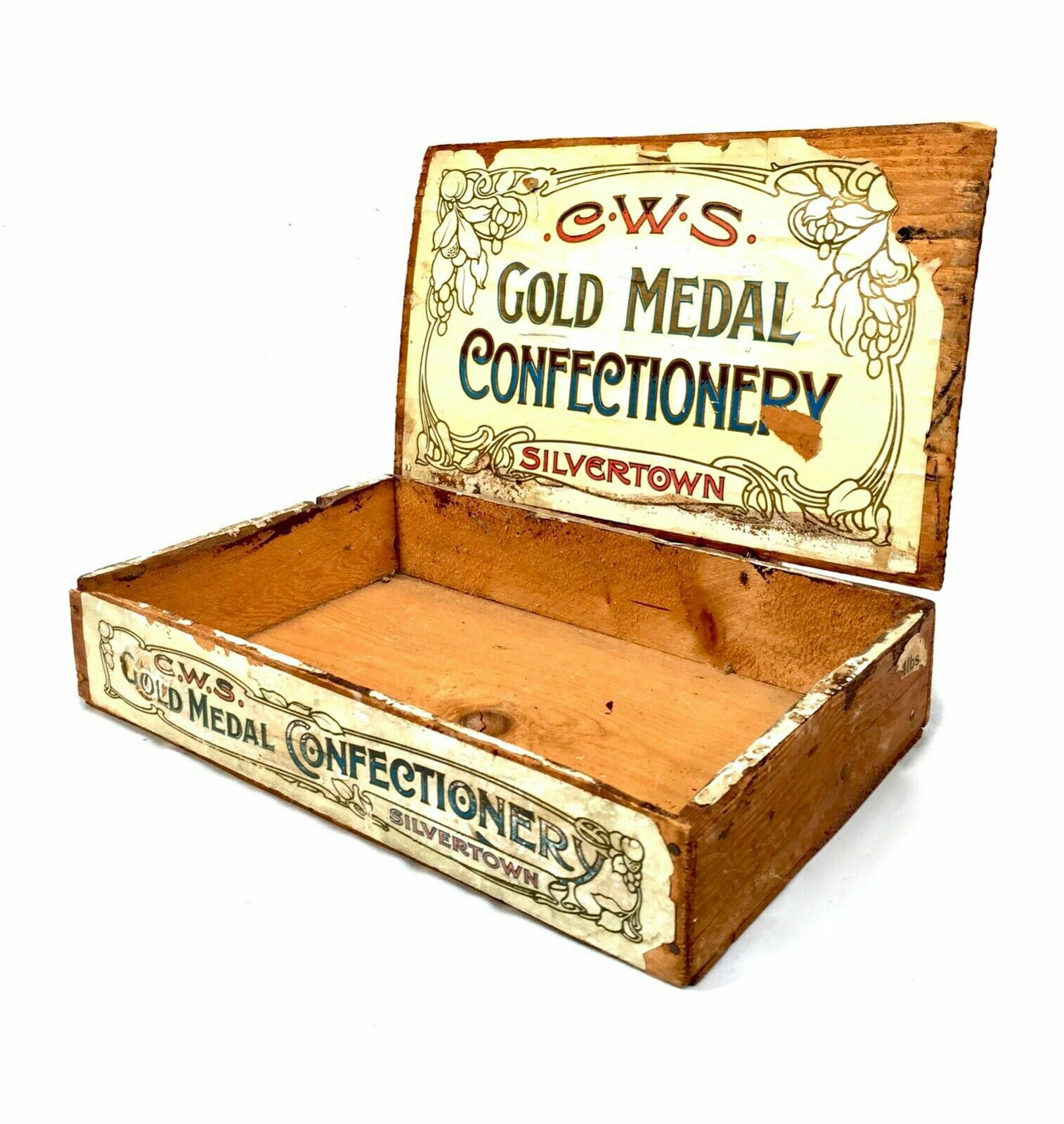 Antique Advertising   Cws Crumpsall Biscuit Works Wooden Shop Display Box Crate photo vinterior