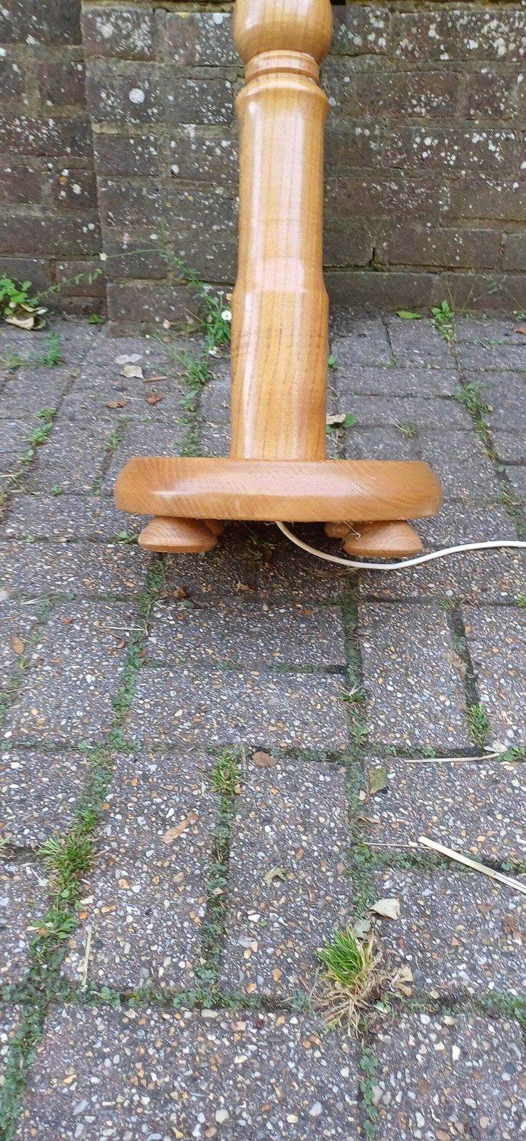 photo for sale Chunky Yet Elegant Turned Elm Standard Lamp Ercol Style In Great Condition And Working. Free Hand Delivery.