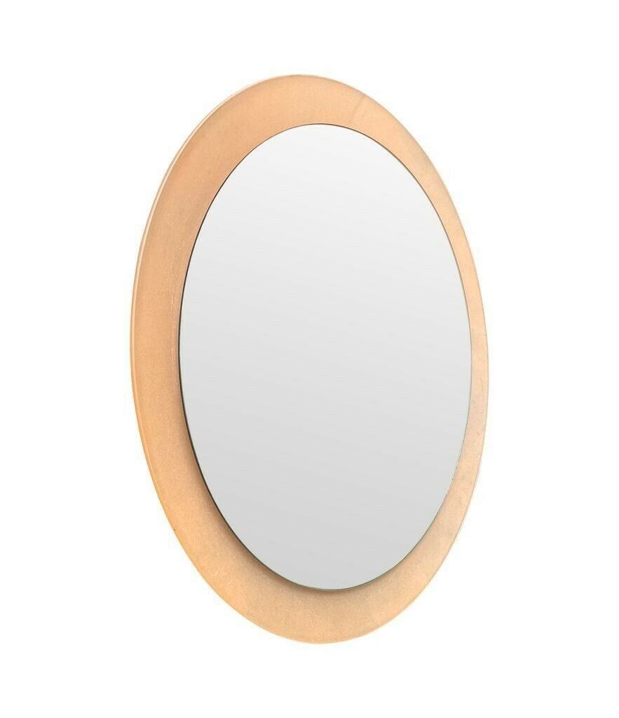 photo furniture A Large Pink Concave Framed Circular Mirror In The Style Of Max Ingrand For Fontana Arte