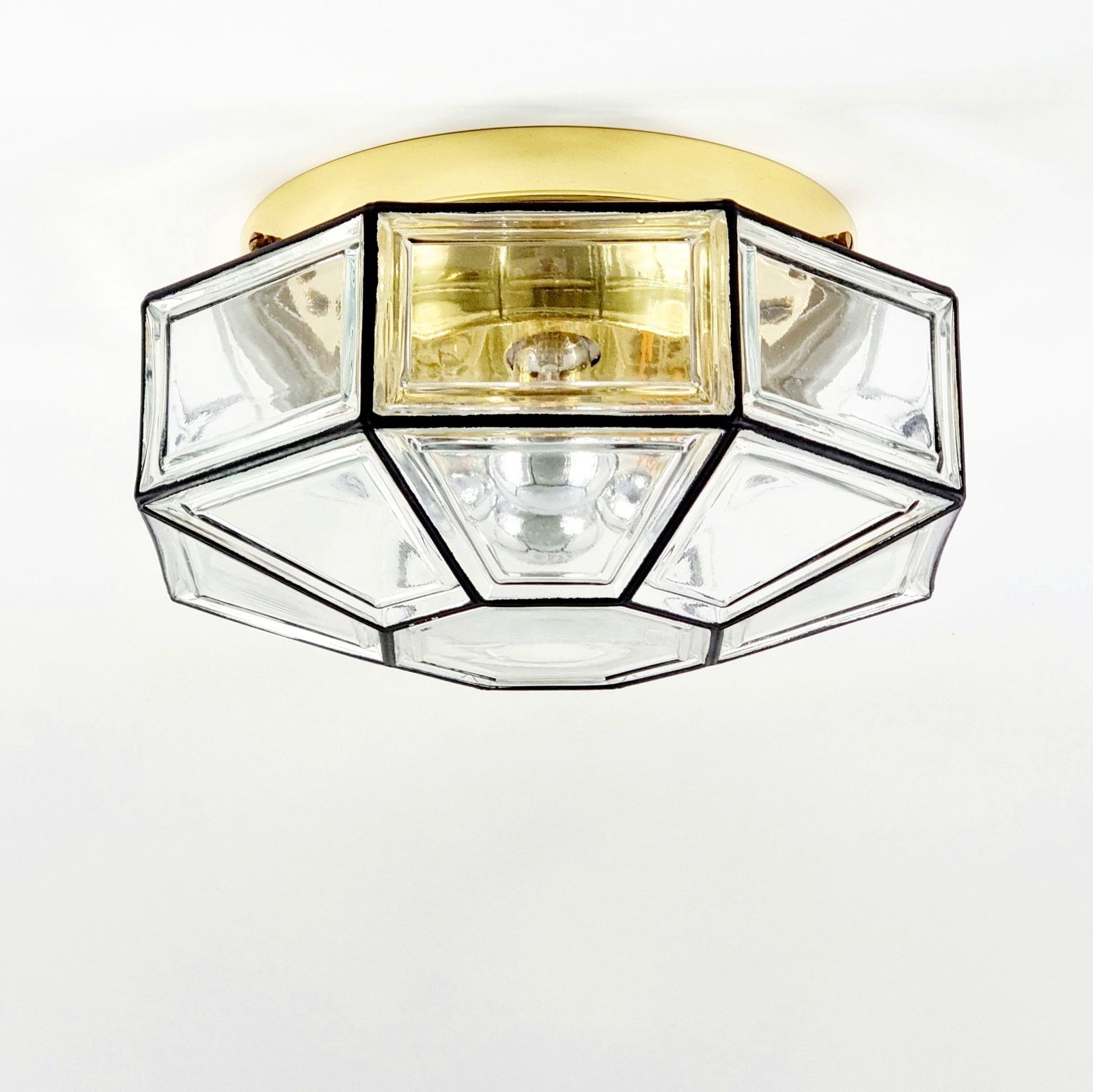 Large Mid Century Glass Ceiling Light/Flush Mount From Limburg, Germany, 1960s/1970s photo 780.0