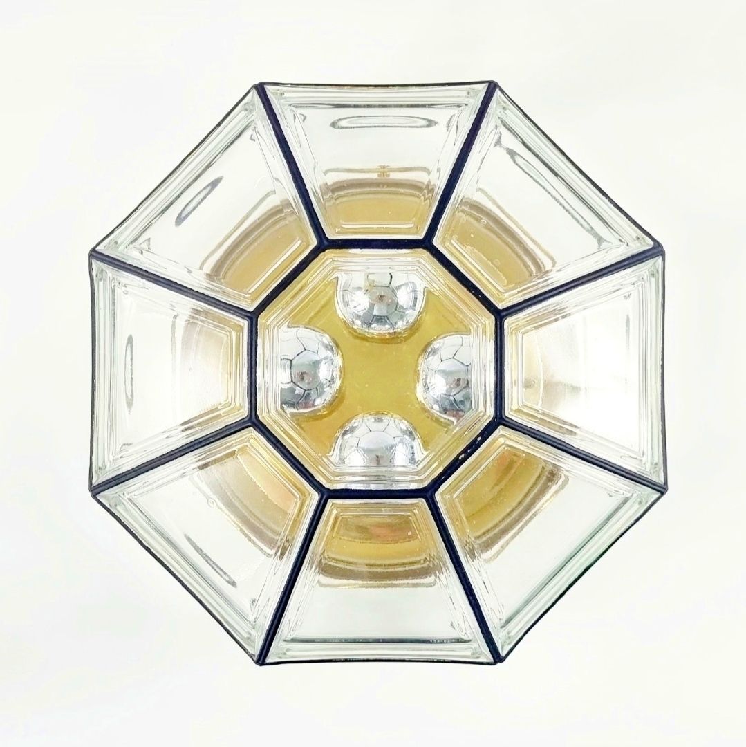 Large Mid Century Glass Ceiling Light/Flush Mount From Limburg, Germany, 1960s/1970s photo furniture