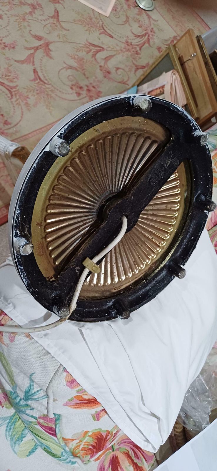 photo for sale Quirky And Unique Vintage Retro Onyx And Painted Shabby Chic Standard Lamp In Working Order. Upcycled.