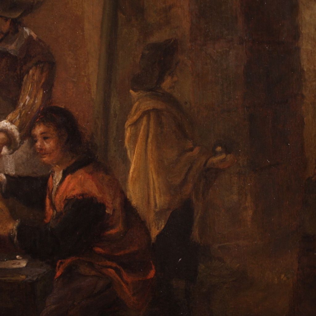 photo buy 18th Century Flemish Painting On Panel, Card Players