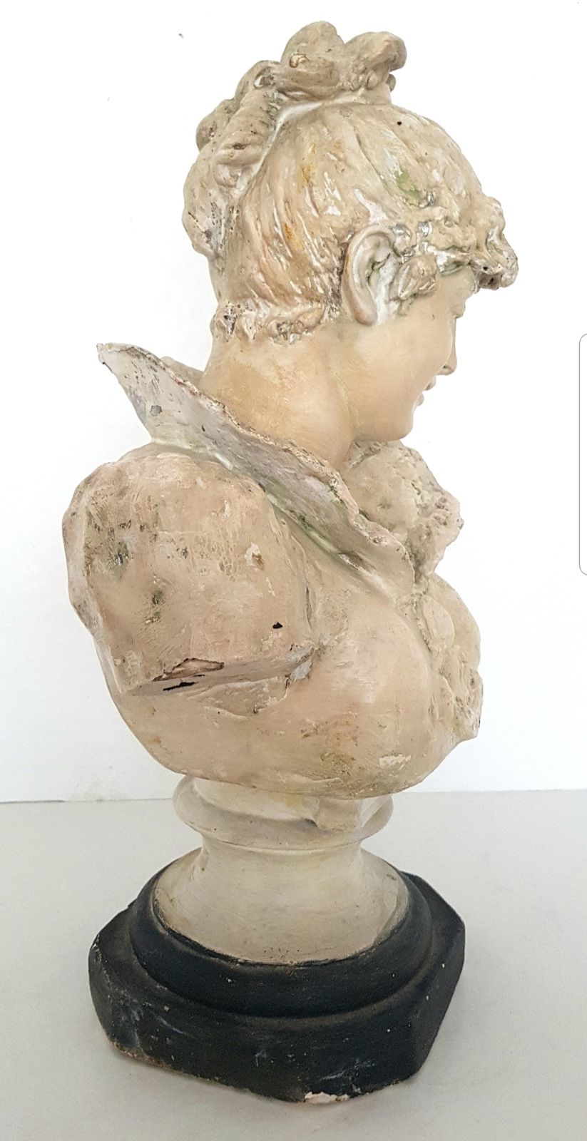 19th Century Italian Plaster Bust Of A Young Woman, Signed Marchetti. photo for sale