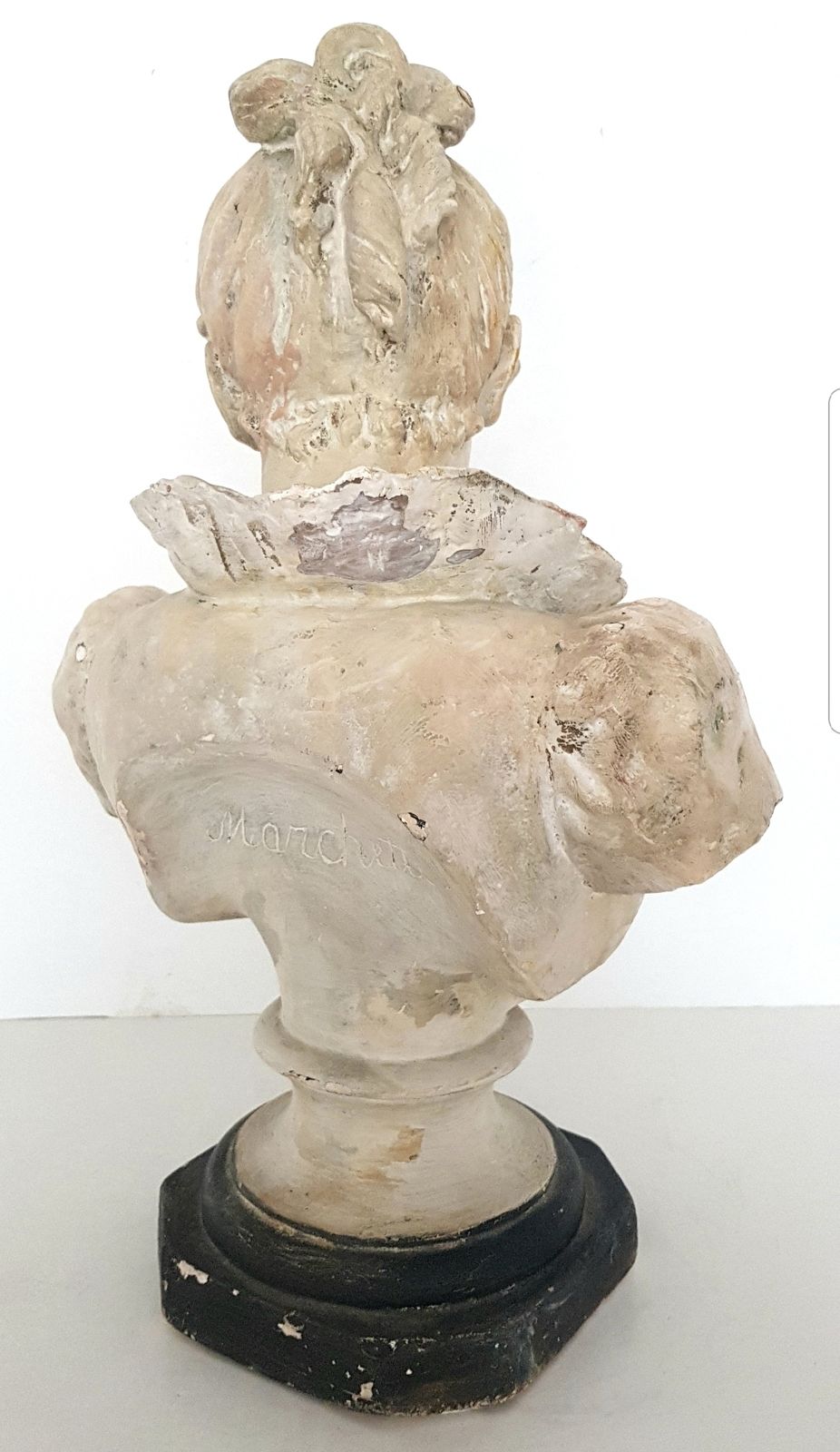 19th Century Italian Plaster Bust Of A Young Woman, Signed Marchetti. photo Art