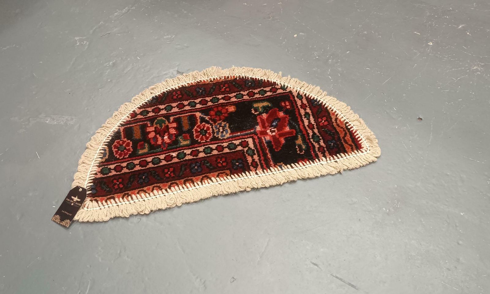 Handmade Rug Doormat Oriental Rug Half Circular Interior Carpet Mat Entrance Way photo vinterior