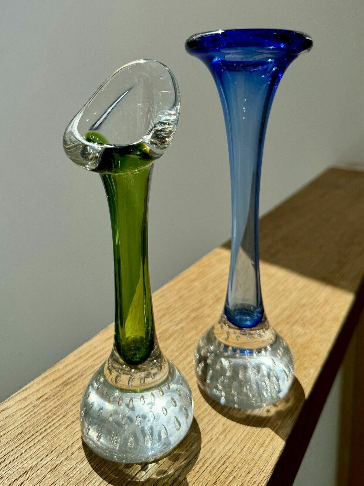 photo furniture Two Swedish Glass Jack In Pulpit Vases By Aseda Controlled Bubble (Bullicante)