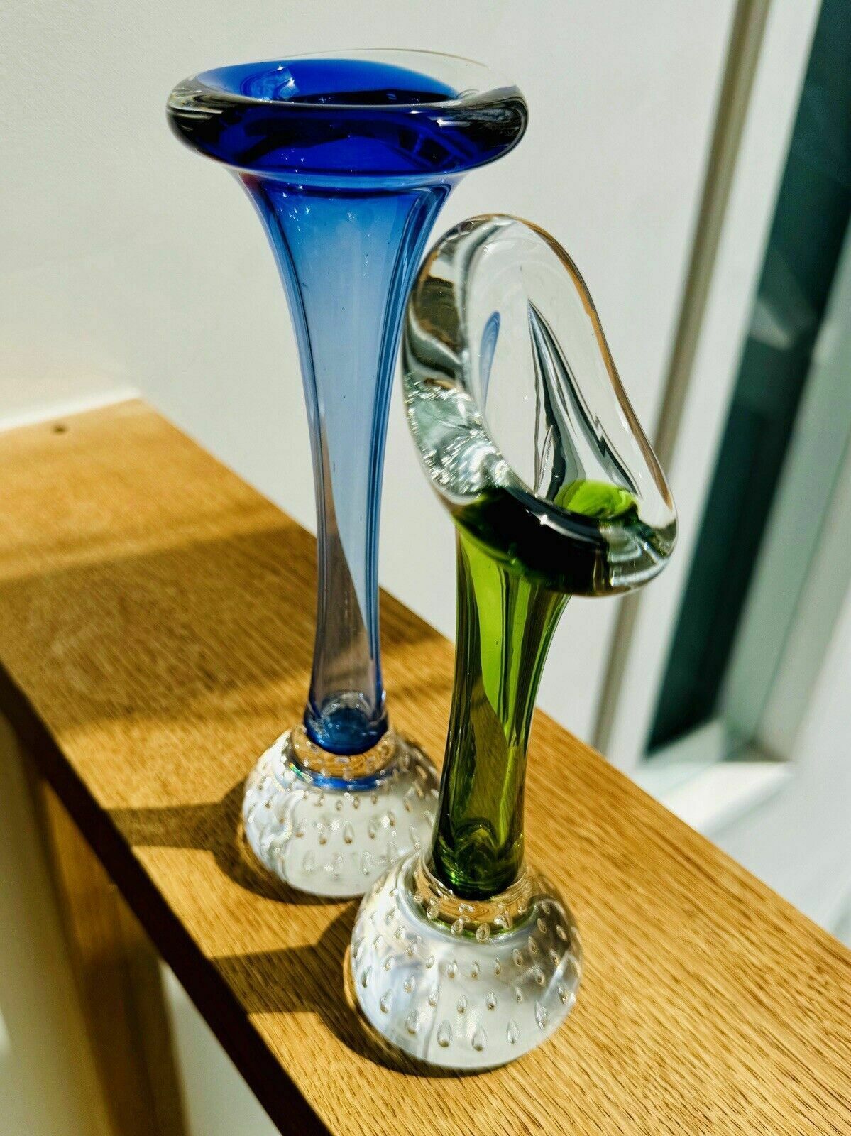 Home Decor Two Swedish Glass Jack In Pulpit Vases By Aseda Controlled Bubble (Bullicante) photo