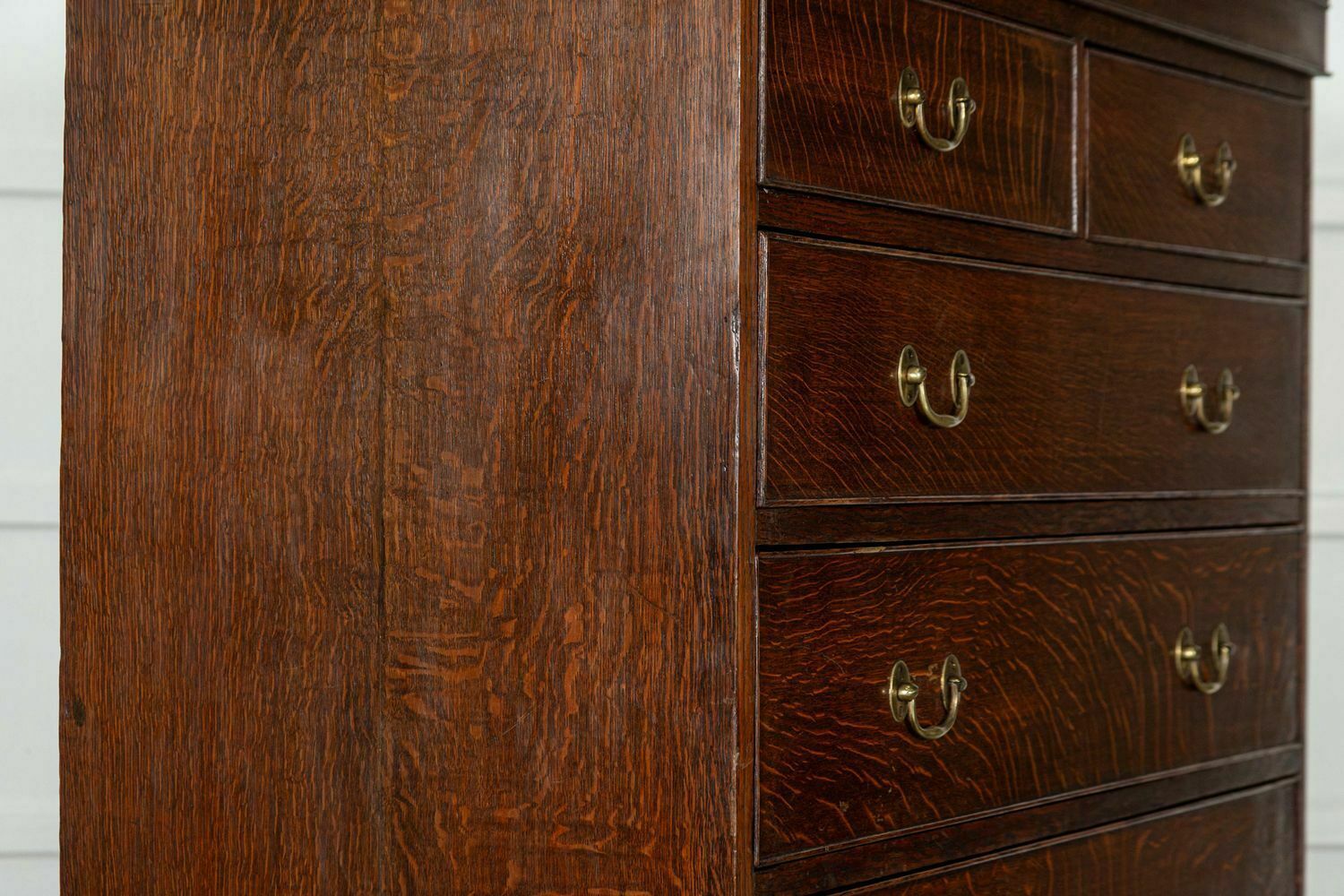 3853.0 Large English Oak Tallboy Chest Drawers photo