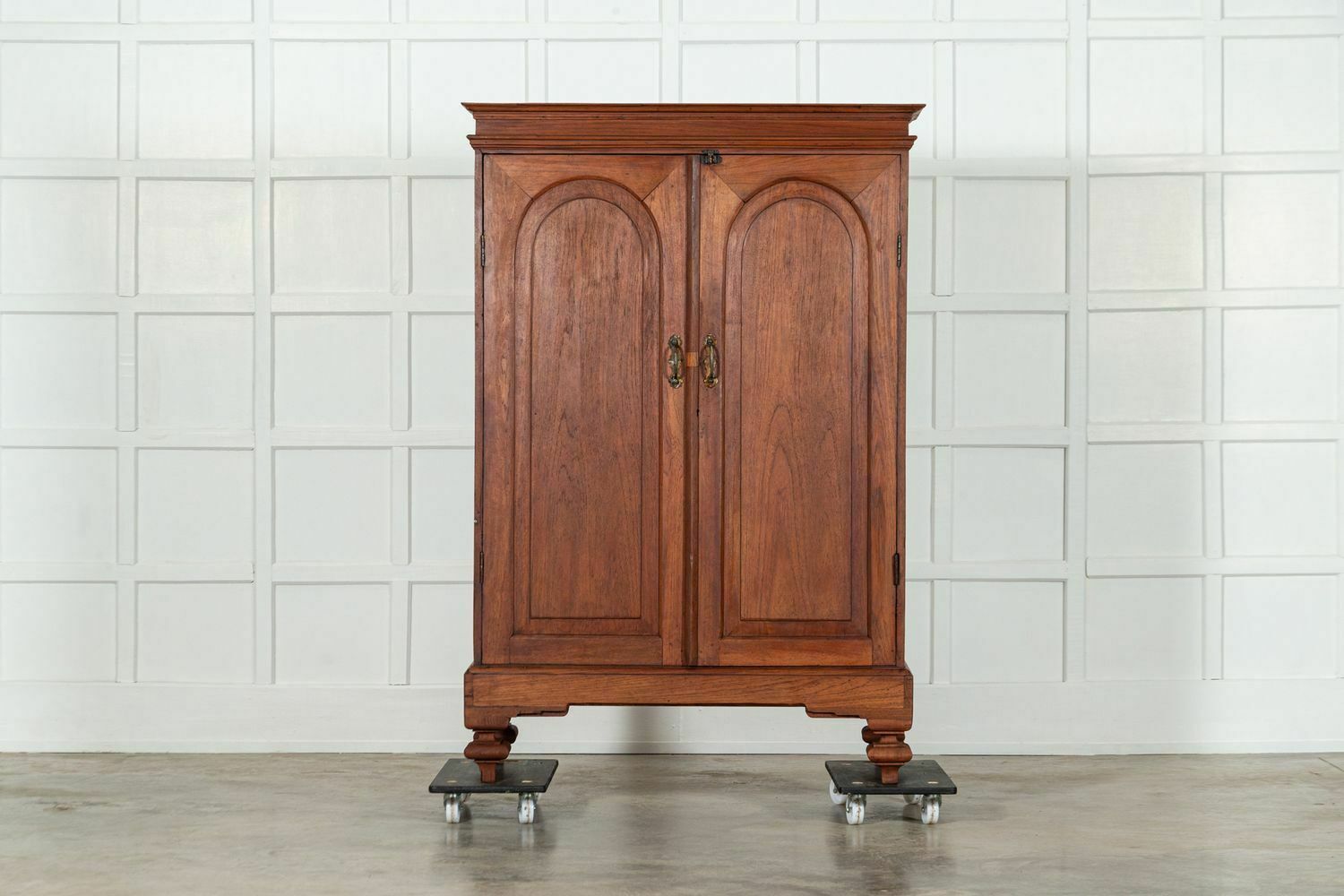 19thc Colonial Campaign Teak Armoire