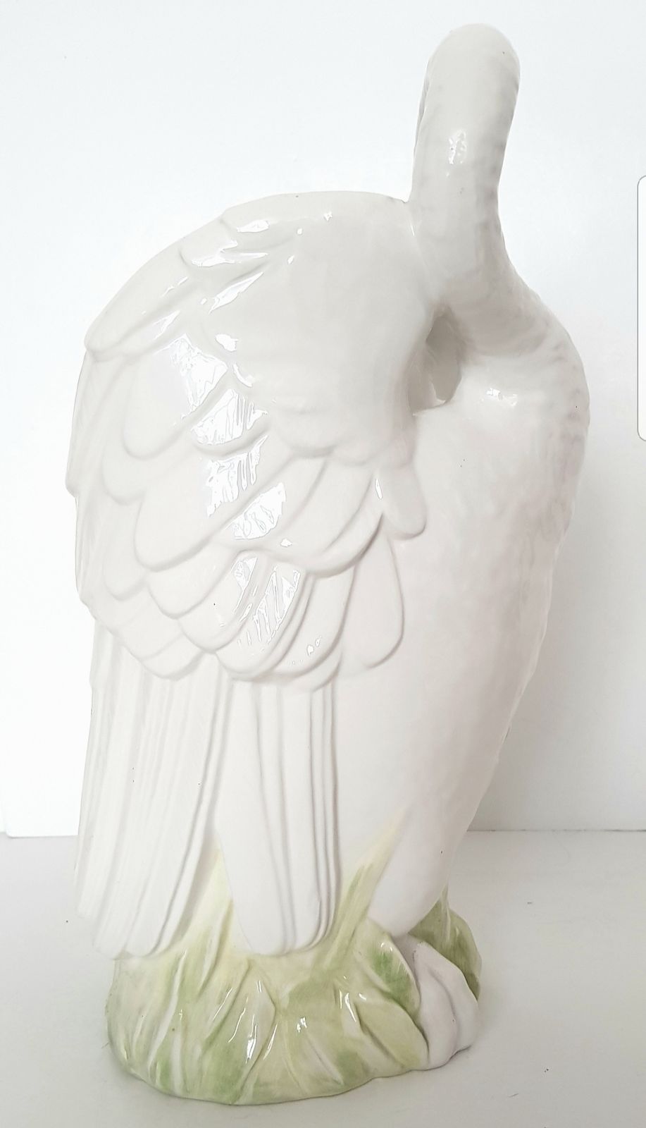 Mid Century Italian Ceramic Swan Umbrella Stand photo vinterior