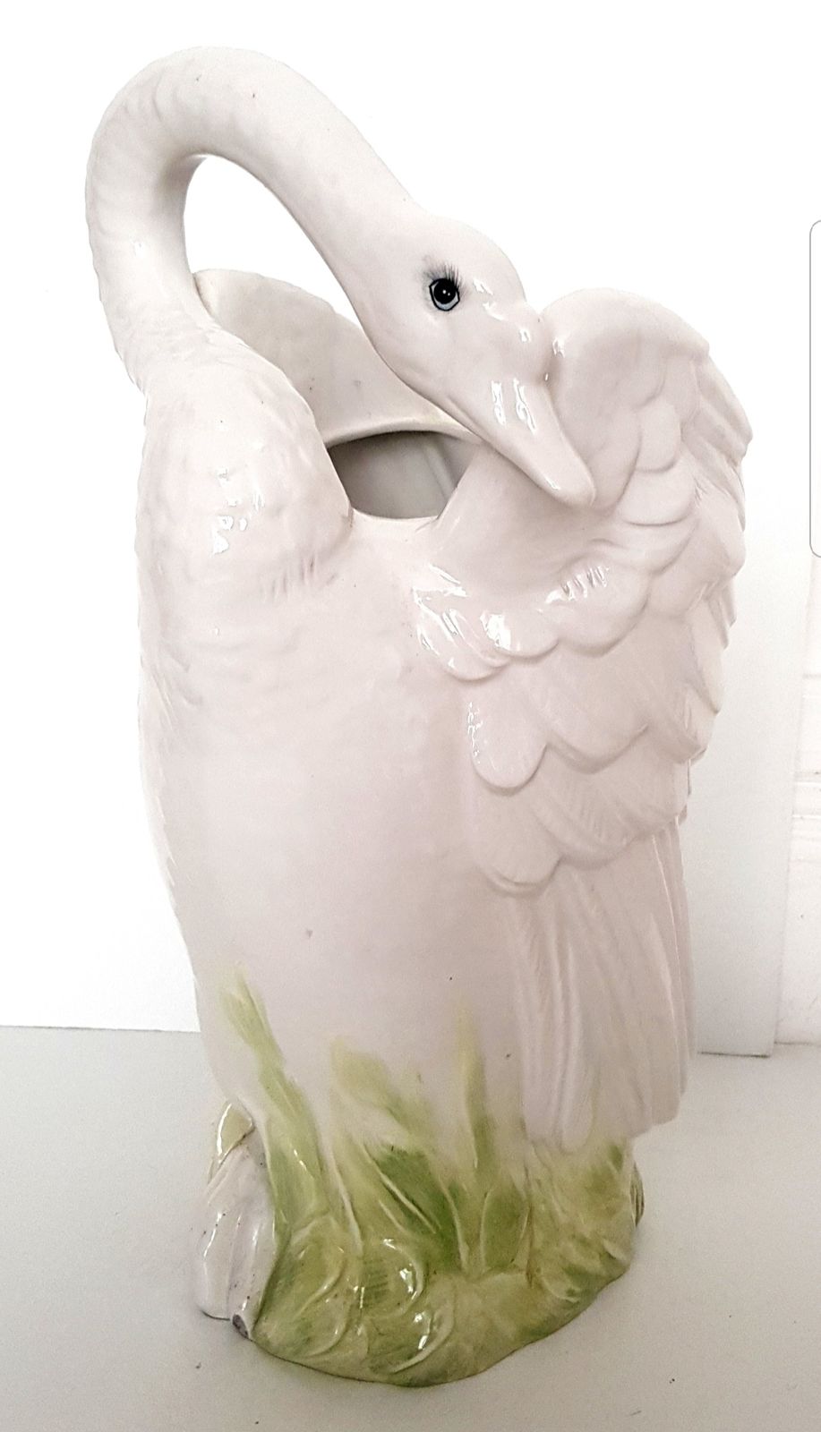 Mid Century Italian Ceramic Swan Umbrella Stand