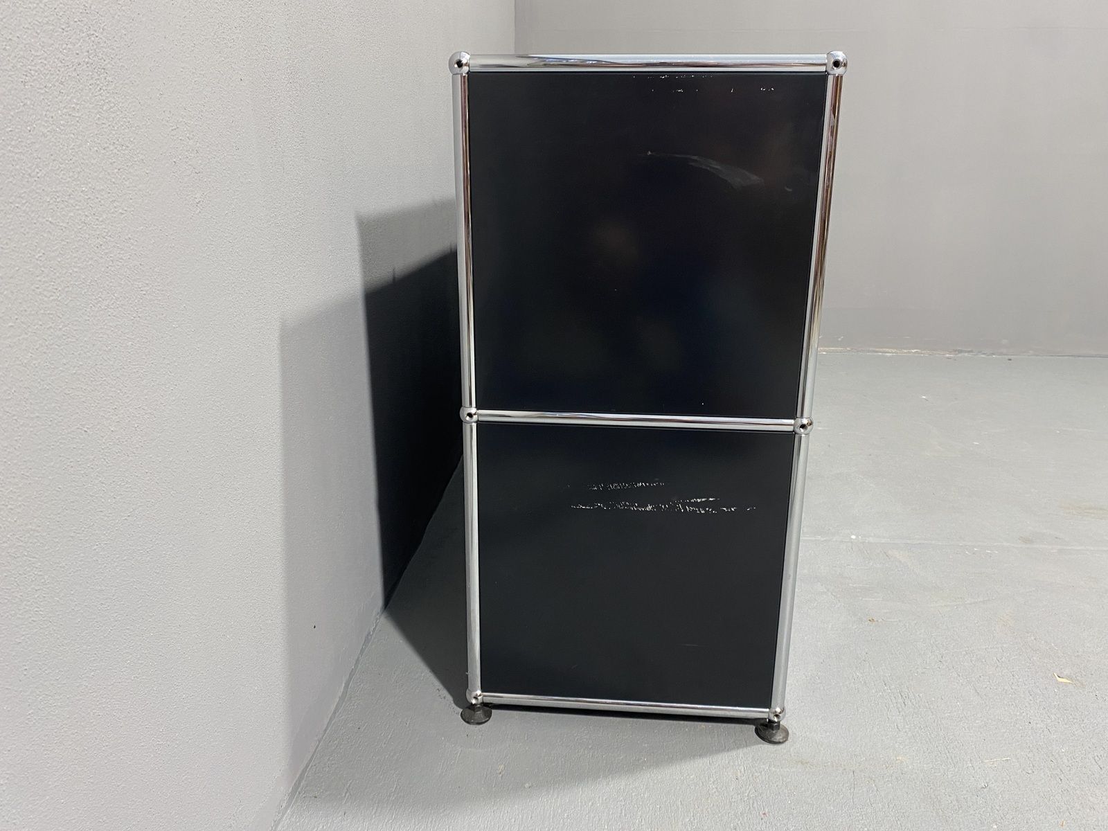 Black Metal Cabinet By Paul Schaerer And Fritz Haller For Usm, Switzerland, 1970´S photo Furniture