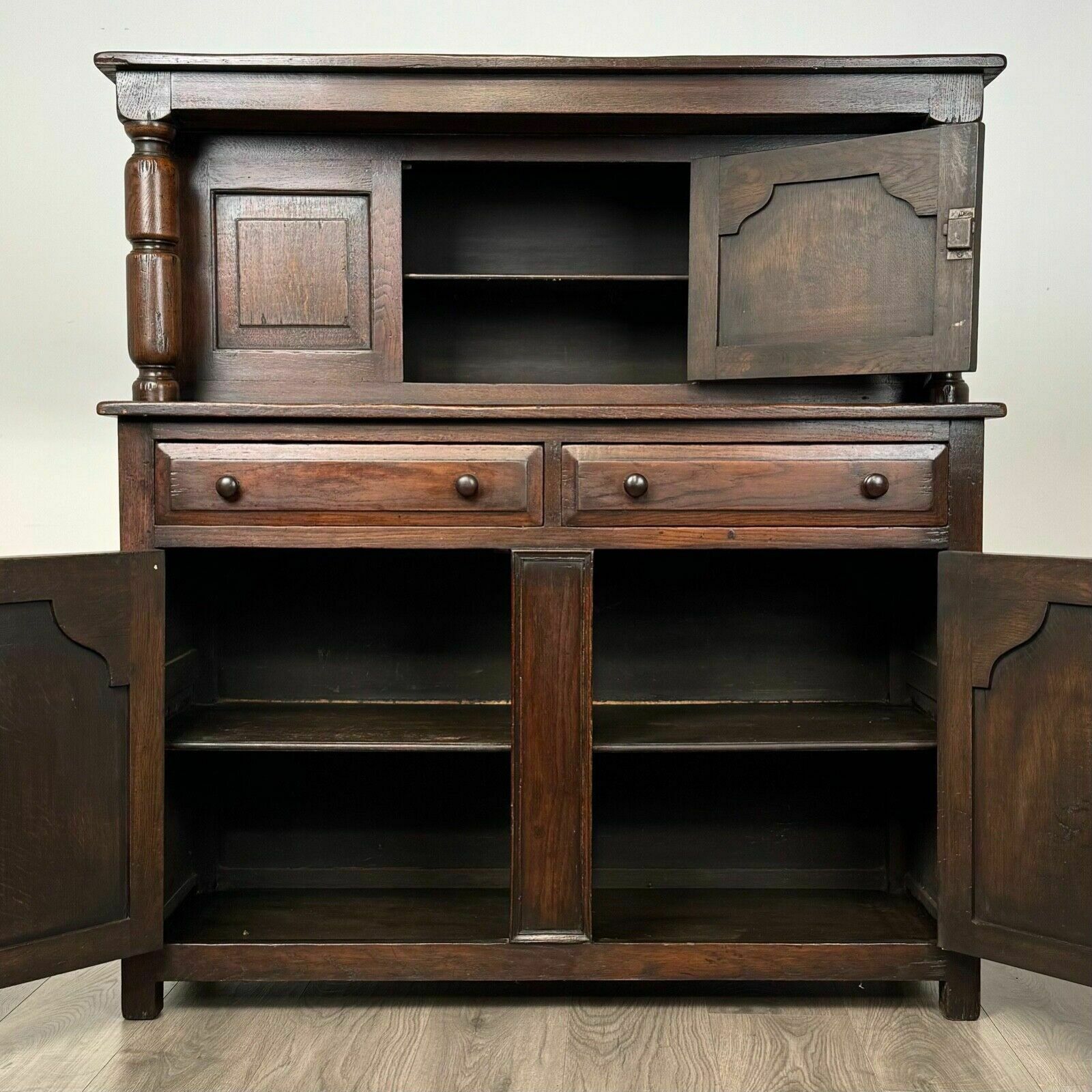 Antique 20th Century Court Cupboard In Oak photo furniture