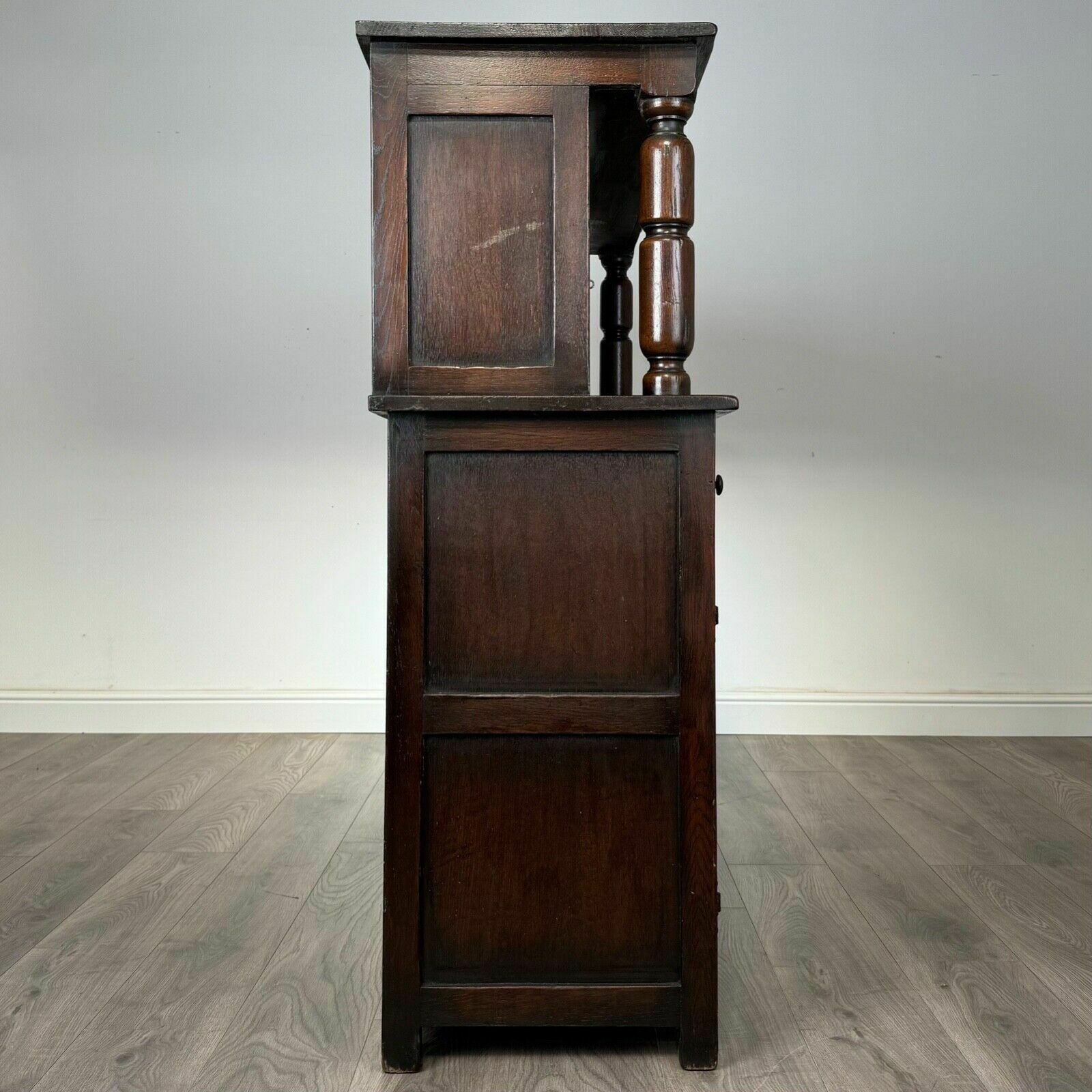 Antique 20th Century Court Cupboard In Oak photo vintage