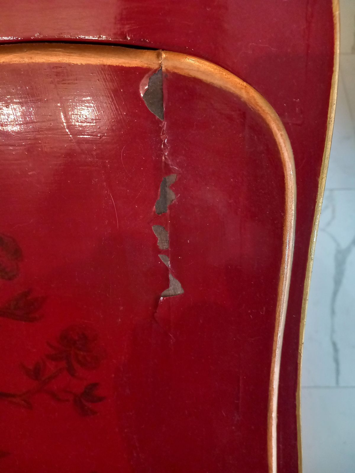 Furniture Louis XV Period Secretary Or Red Scriban With Chinoiserie photo