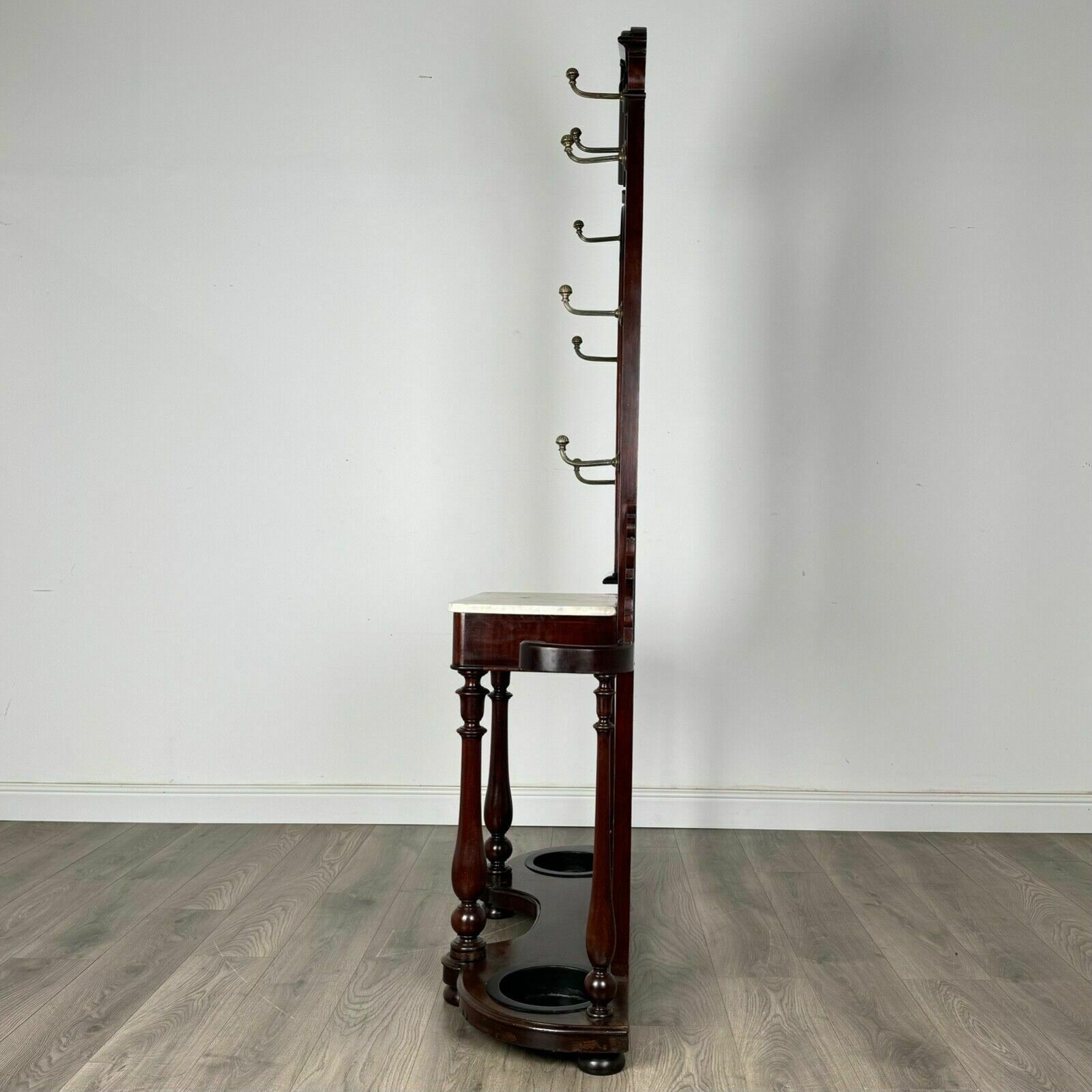 Antique 19th Century Marble Top Hall Stand In Mahogany photo for sale