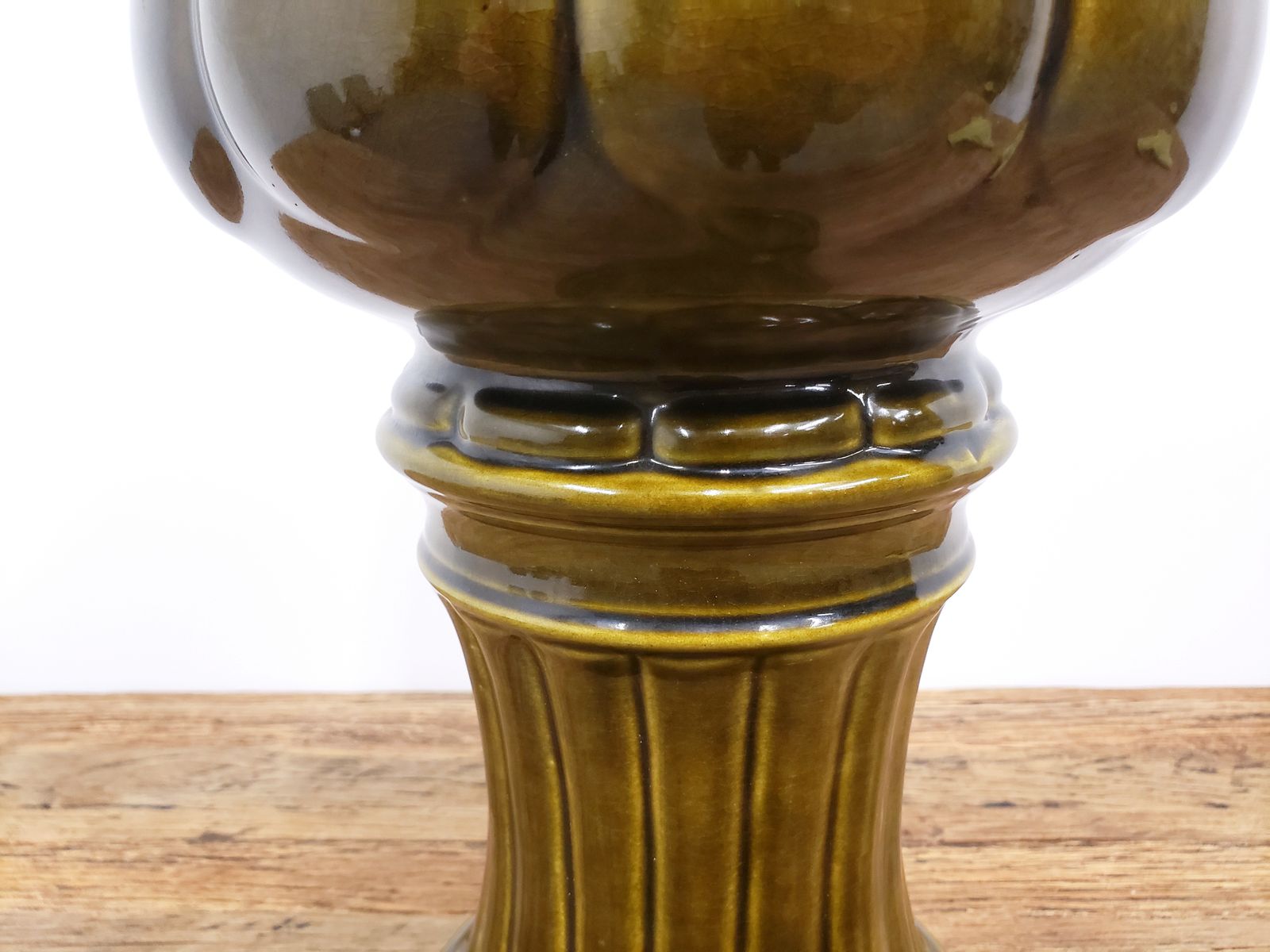 Olive Green Ceramic Vase photo for sale
