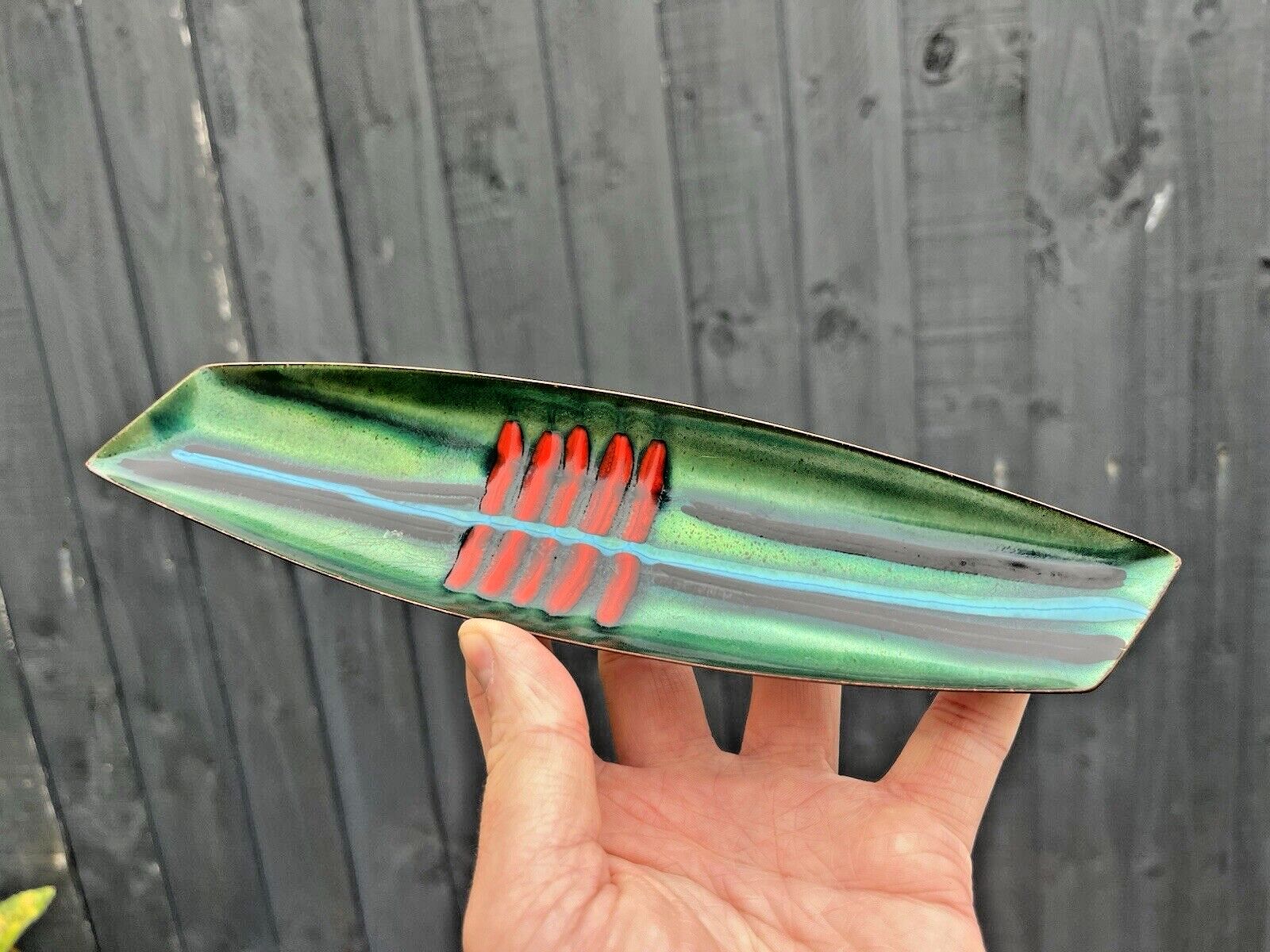 photo vintage 60's Modernist Laurana Italy Franco Bastianelli Enamel Pin Dish Pen Tray 70's