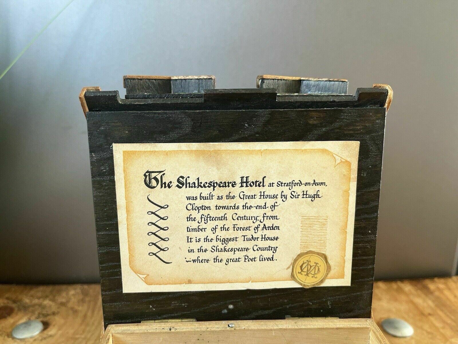 photo furniture The Shakespeare Hotel Tudor House Wooden Treen Storage Box Thorens Swiss Musical