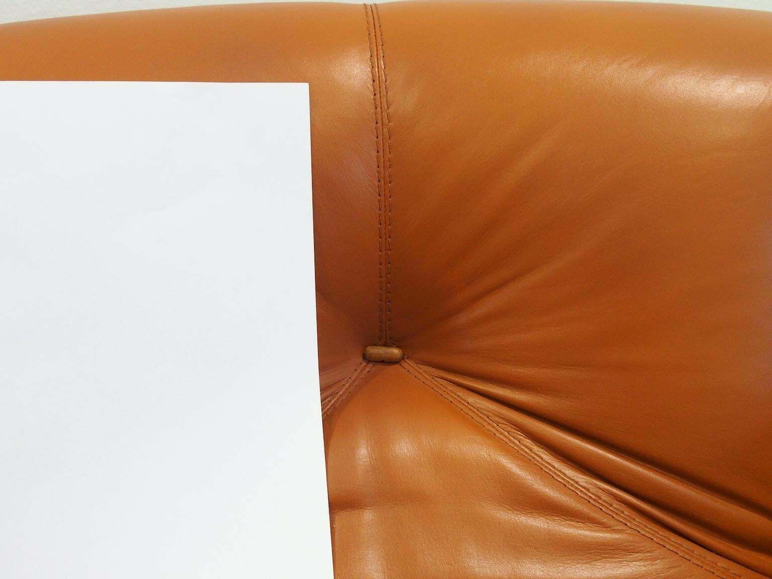 Set Of Percival Lafer Cognac Leather Mp 13 Armchairs And A Footstool photo vinterior