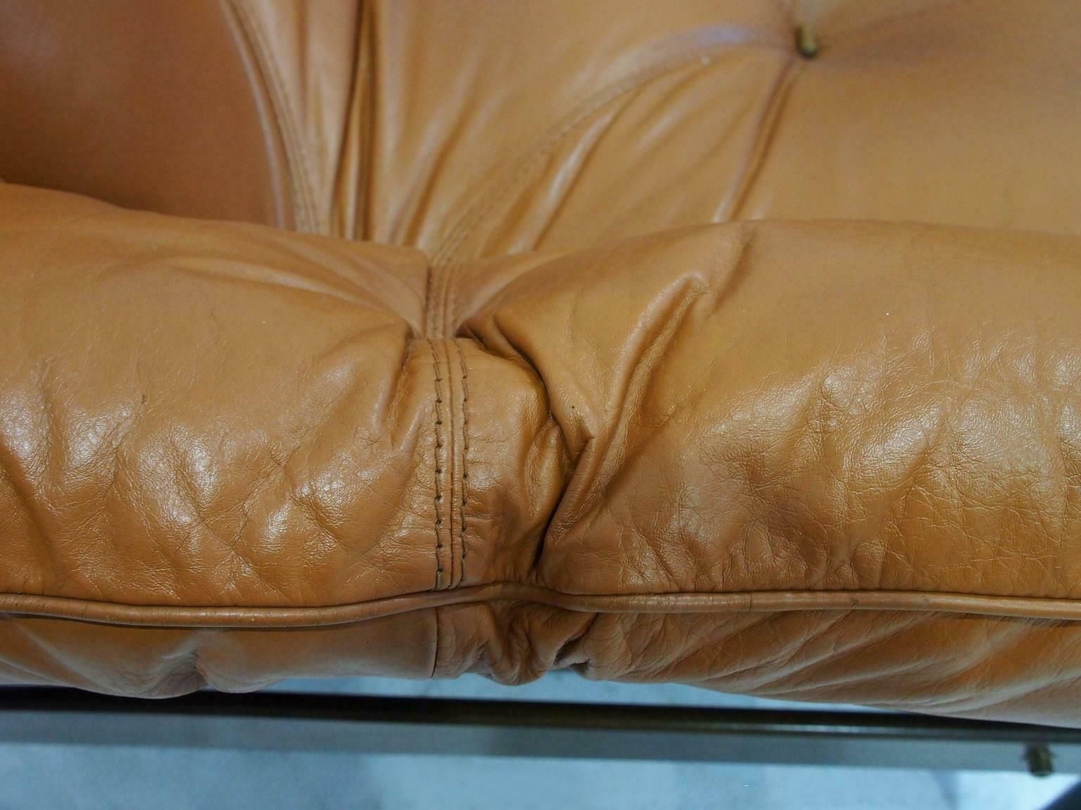 photo vinterior Set Of Percival Lafer Cognac Leather Mp 13 Armchairs And A Footstool