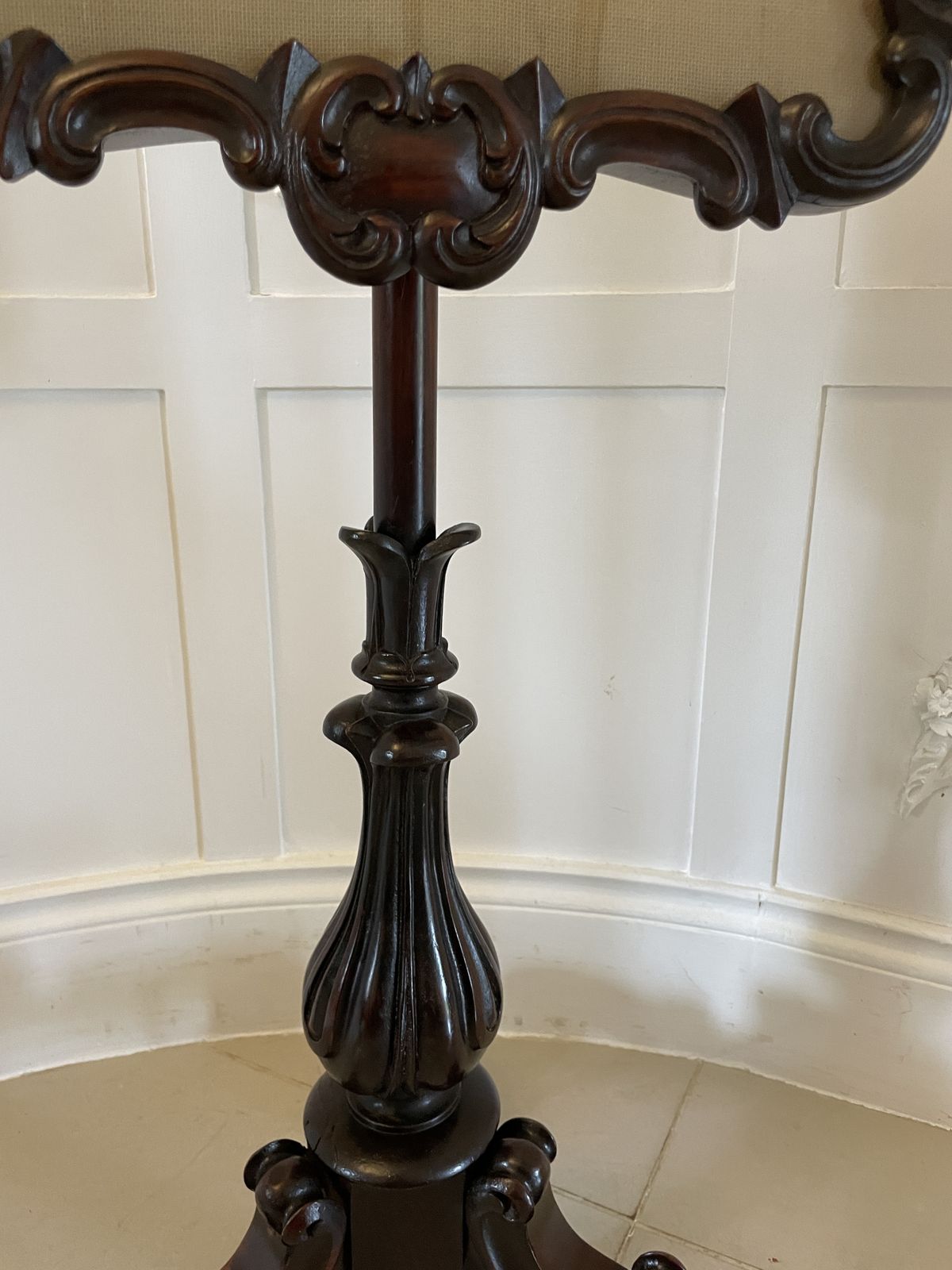 Antique 19th Century Quality Carved Rosewood Pole Screen photo furniture